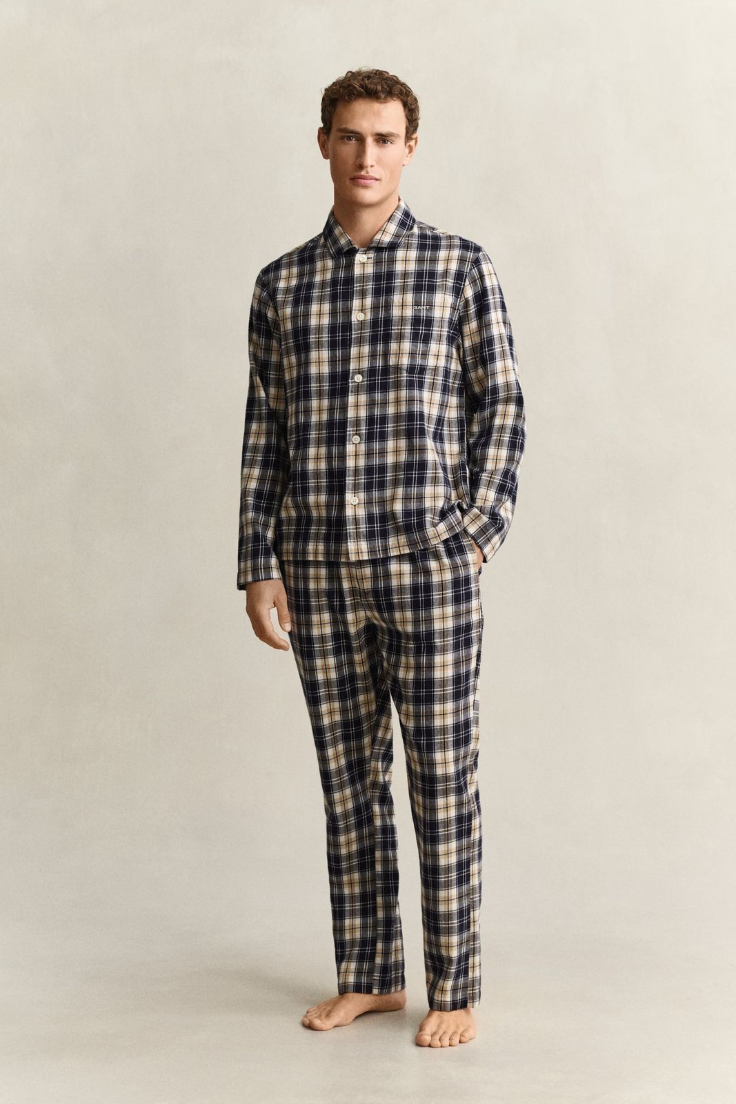 Checked Pajama Set - Evening Blue