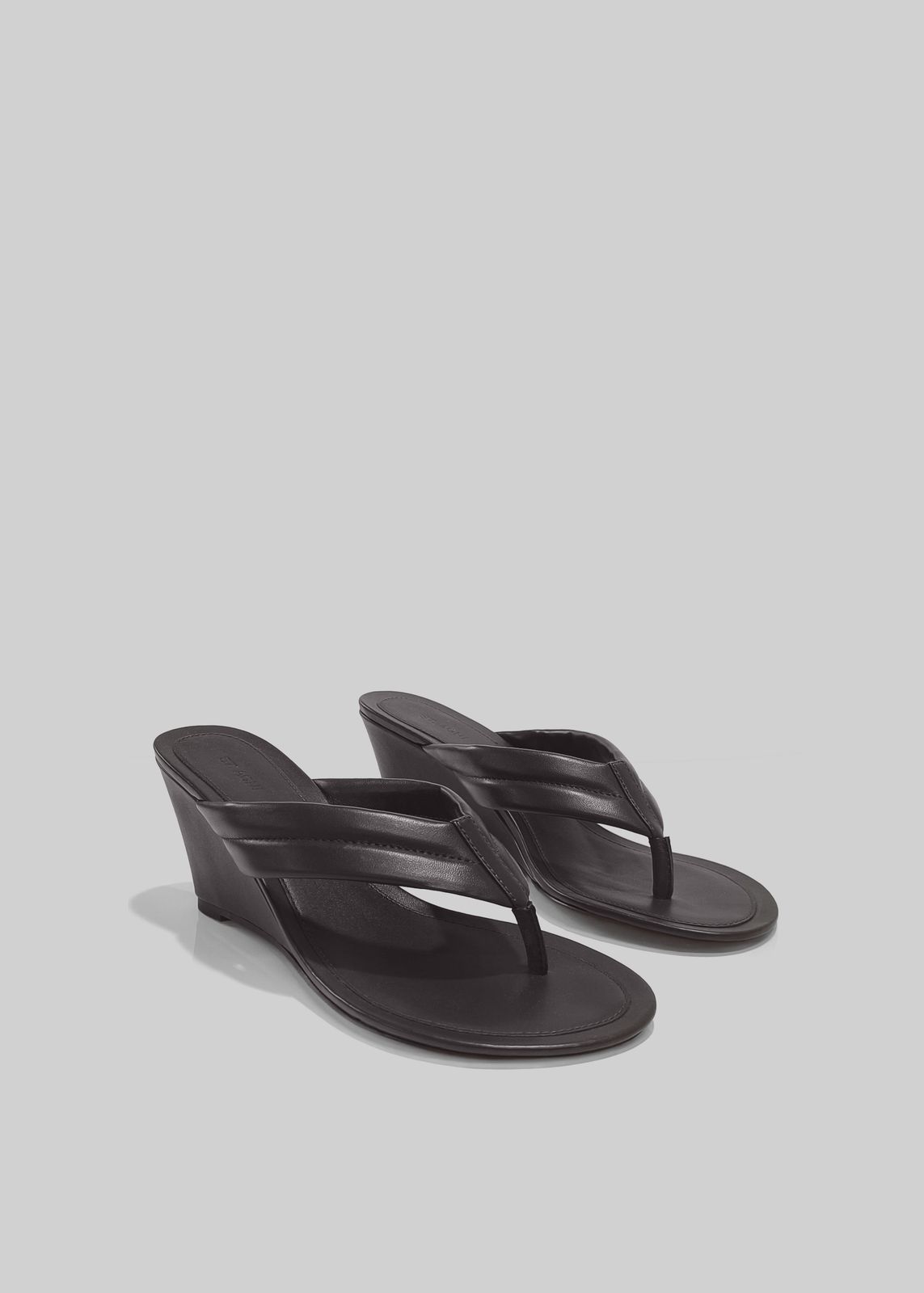 St. Agni Stitch Detail Thong Wedges - Coffee