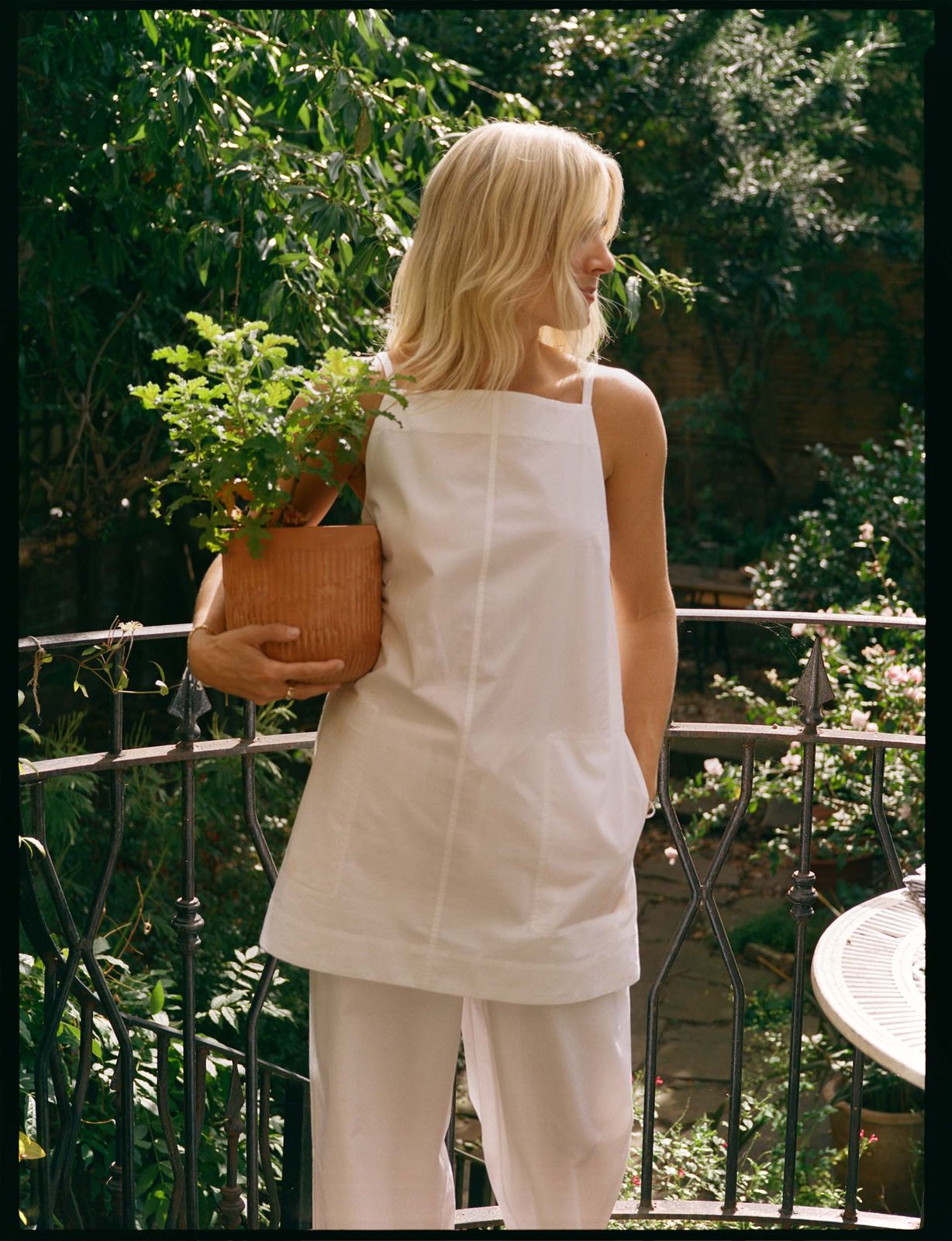 Andros Dress: Fine Poplin, White X Lucy Williams