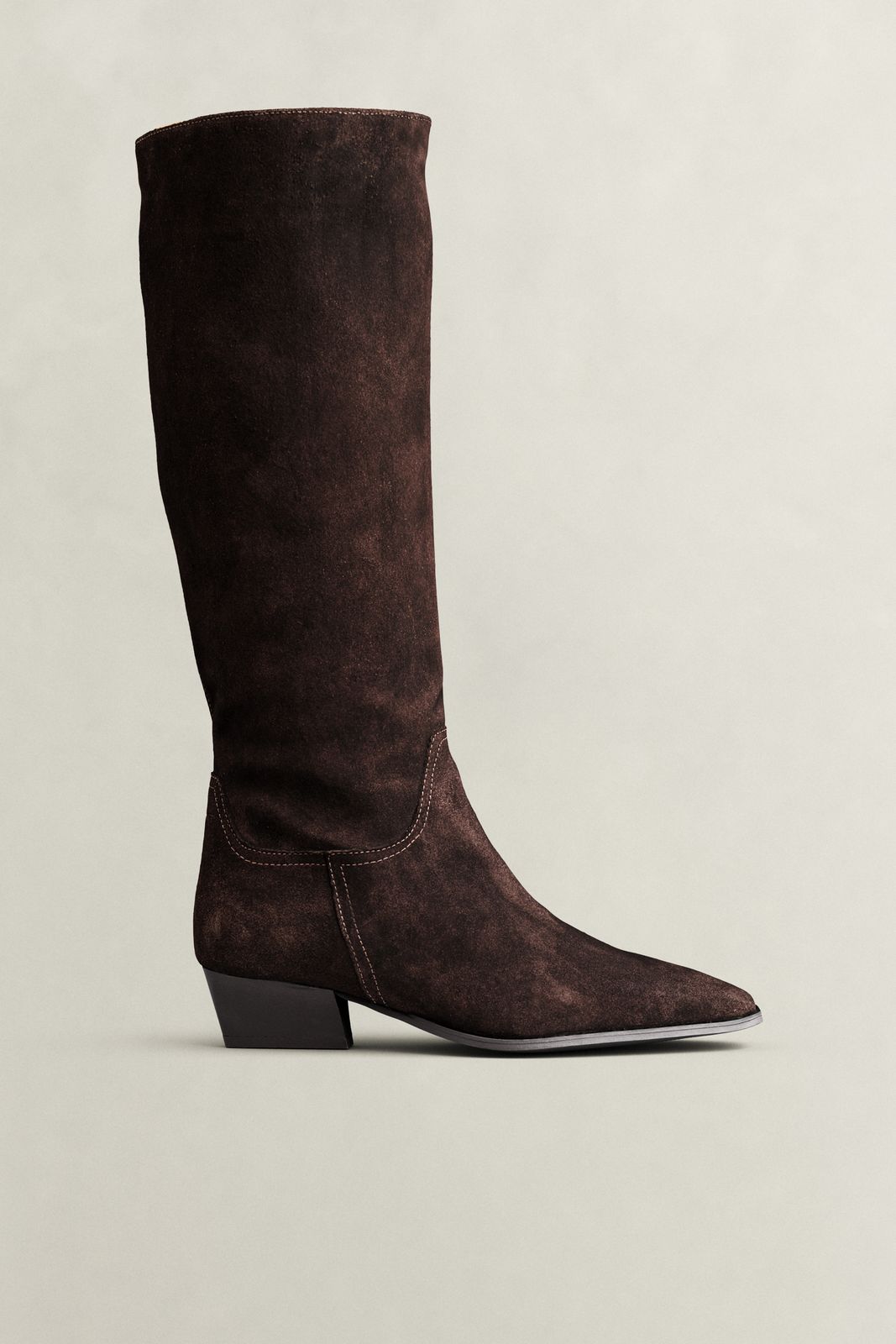 Bassotte Tall Suede Boots - BLACK