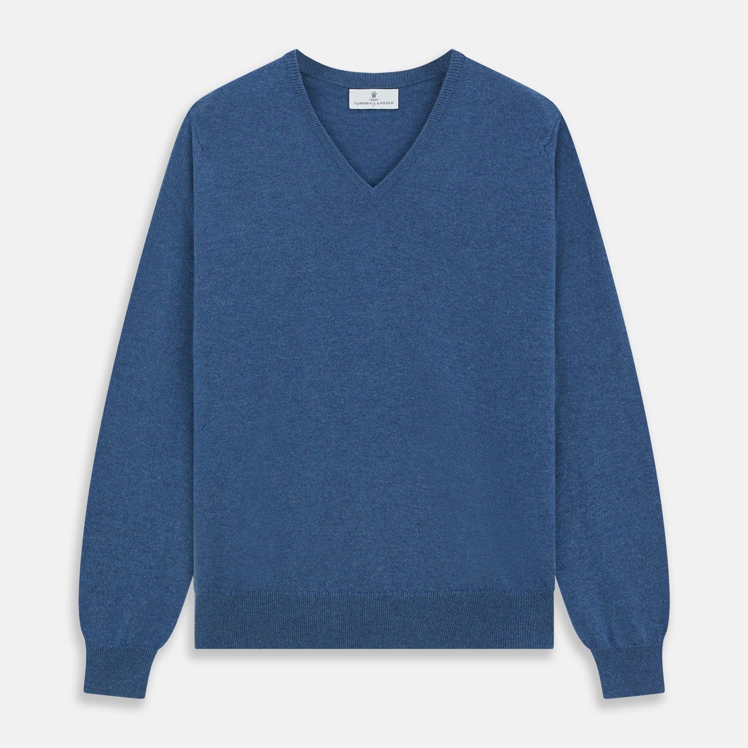 Blue V-neck Cashmere Jumper