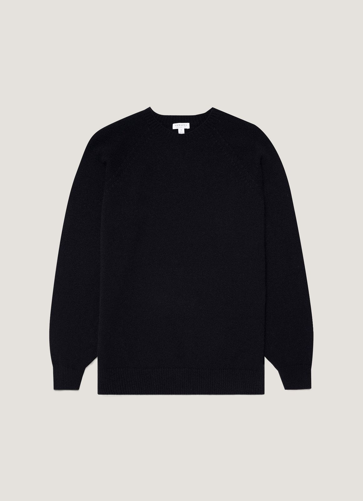 Men's Lambswool Crew Neck Jumper In Dark Navy Mouline