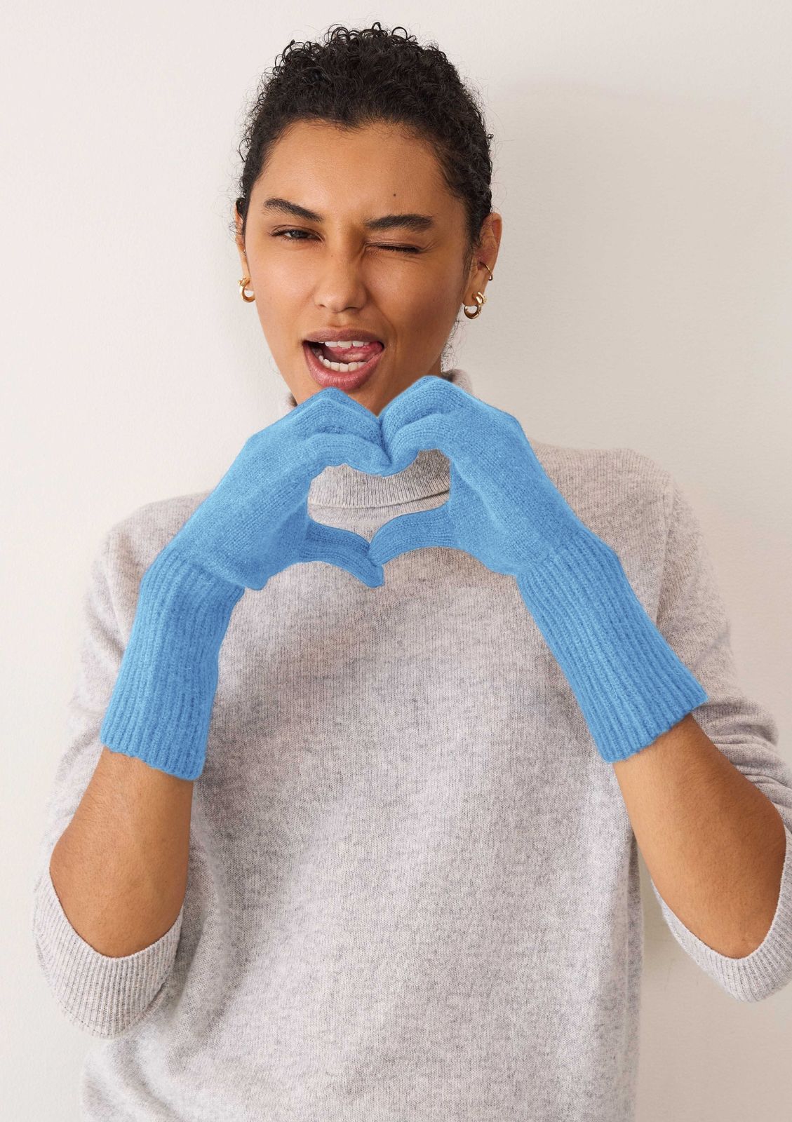 Cashmere Glove In Delta Blue