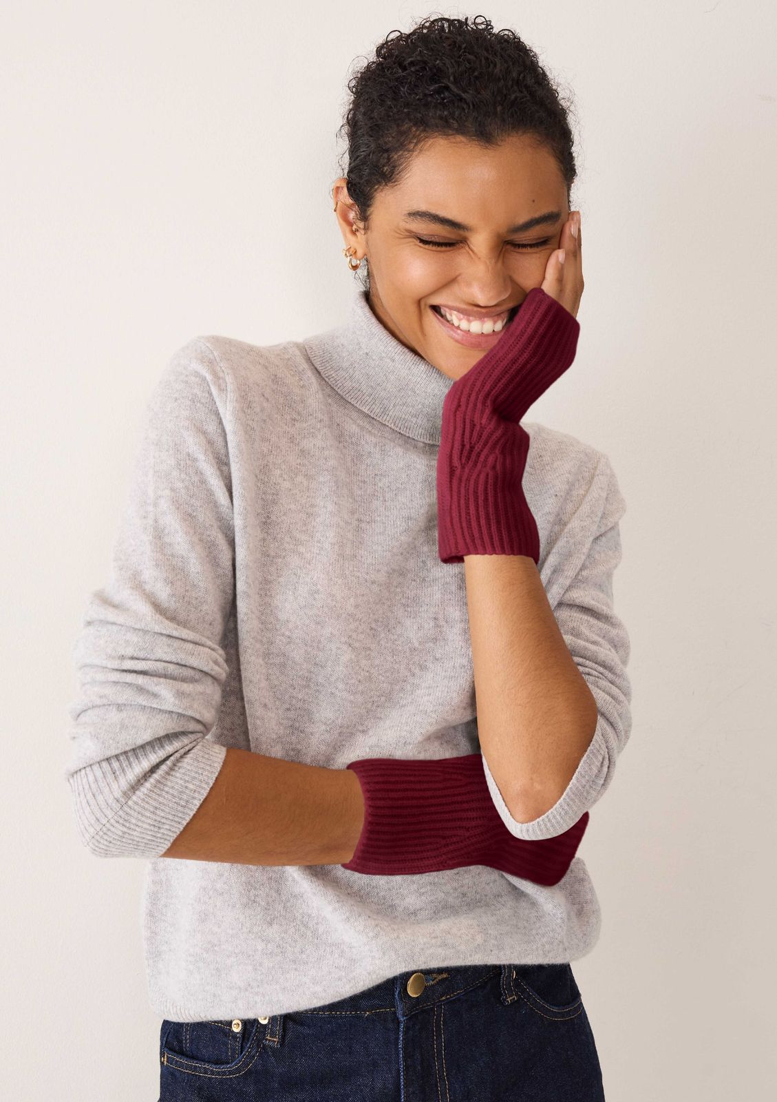 Cashmere Mitt In Barolo Red