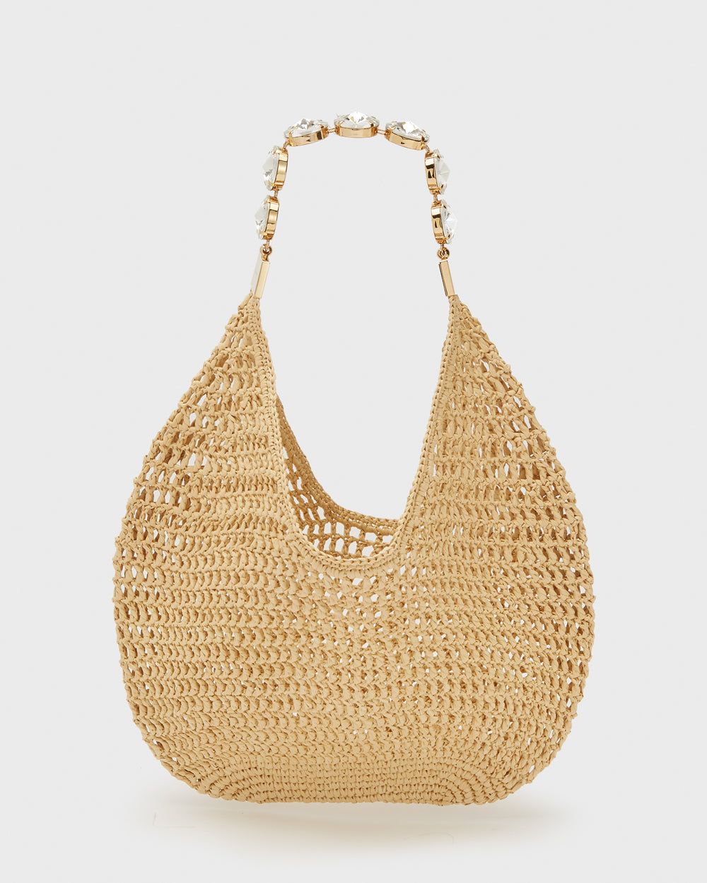 Beige Crochet Tote Bag