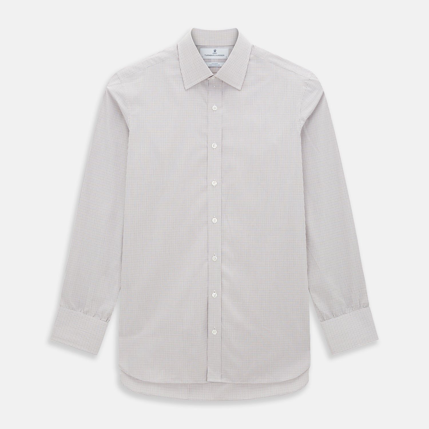 Burgundy Micro Tattersall Check Mayfair Shirt