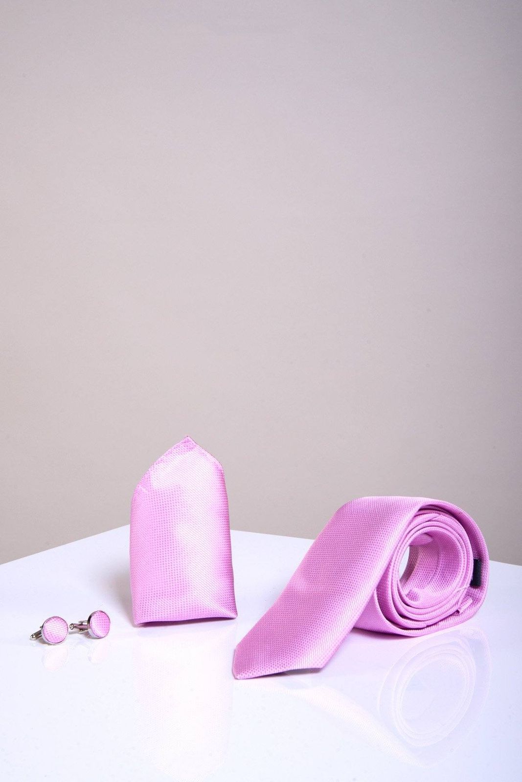 Pink Birds Eye Tie Set