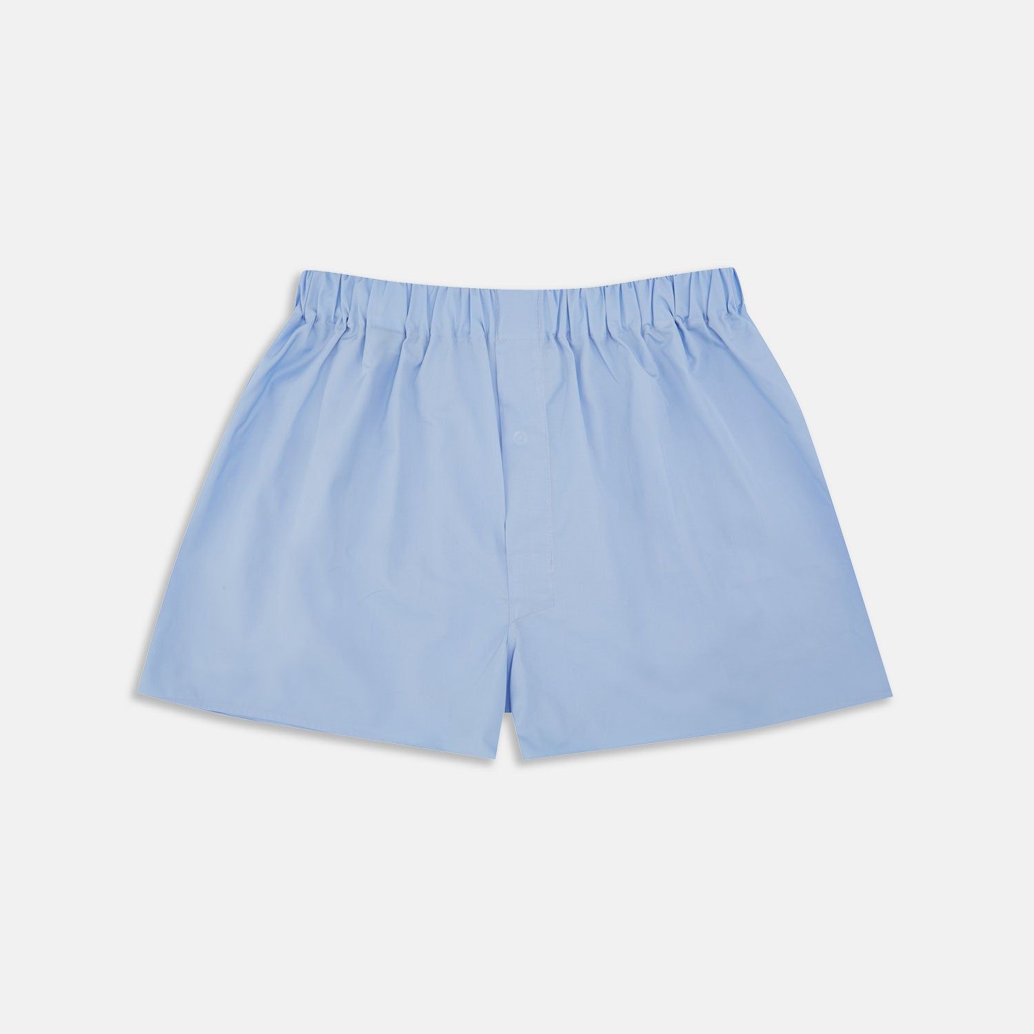 Plain Blue Cotton Boxer Shorts