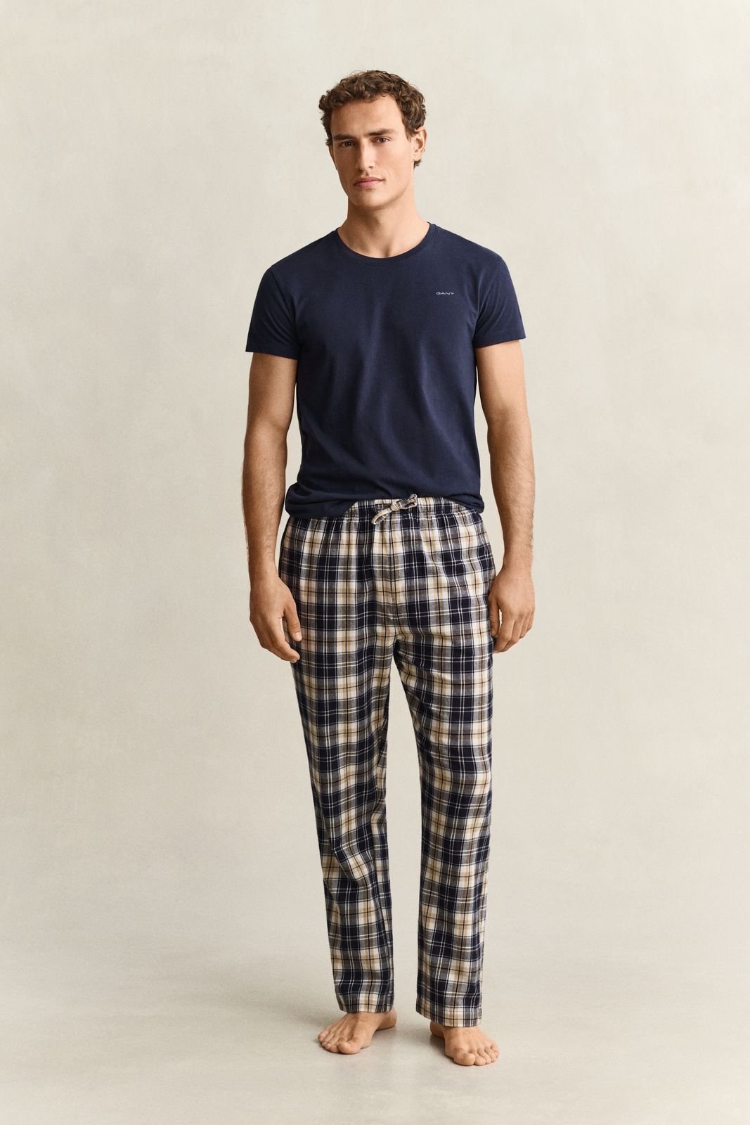 Checked Pajama Pants - EVENING BLUE