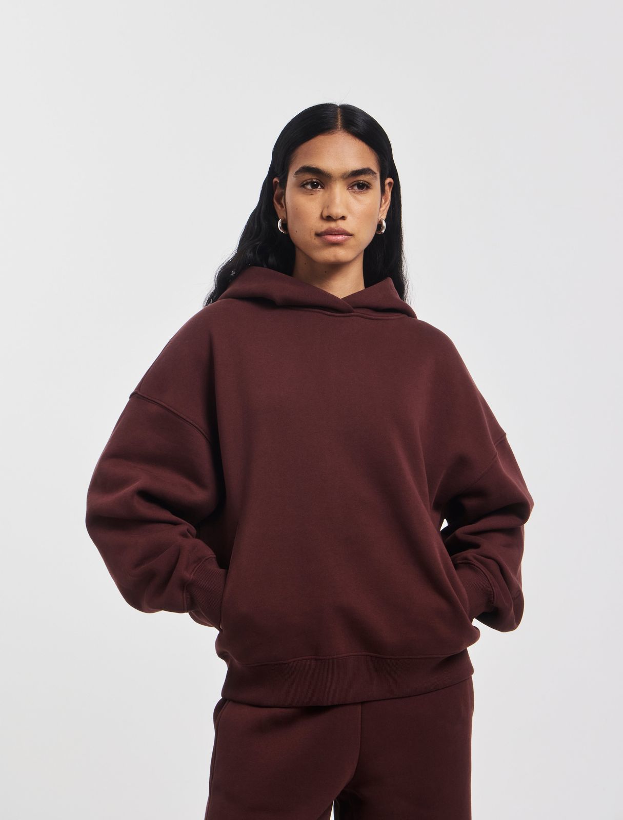 Oversized Hoodie In Bordeaux