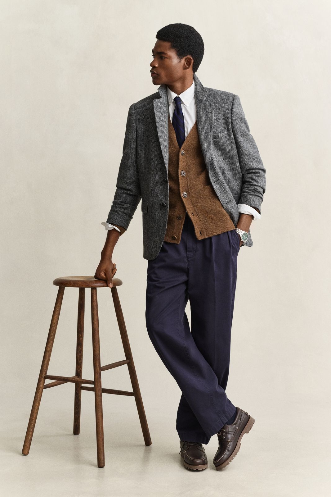 Gant x Yale Tweed Blazer - BLACK GREY