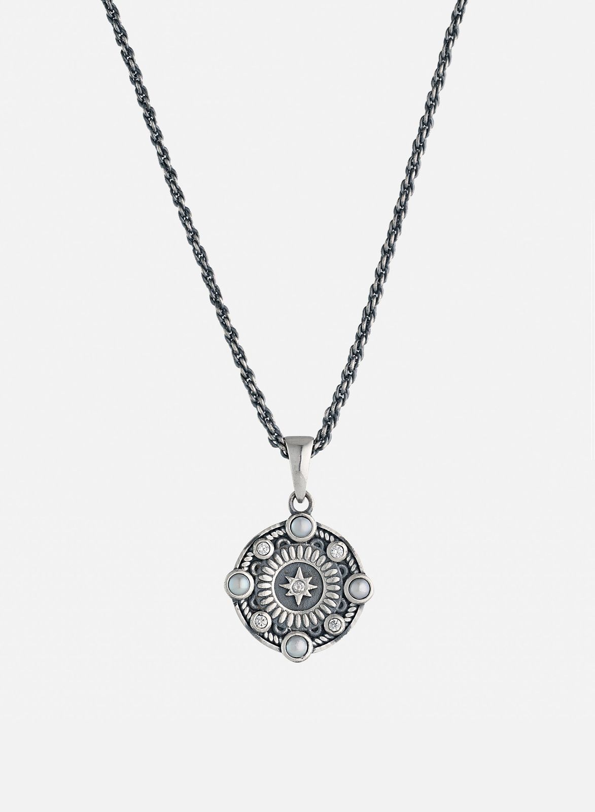 Silver Pearl & Crystal Pendant