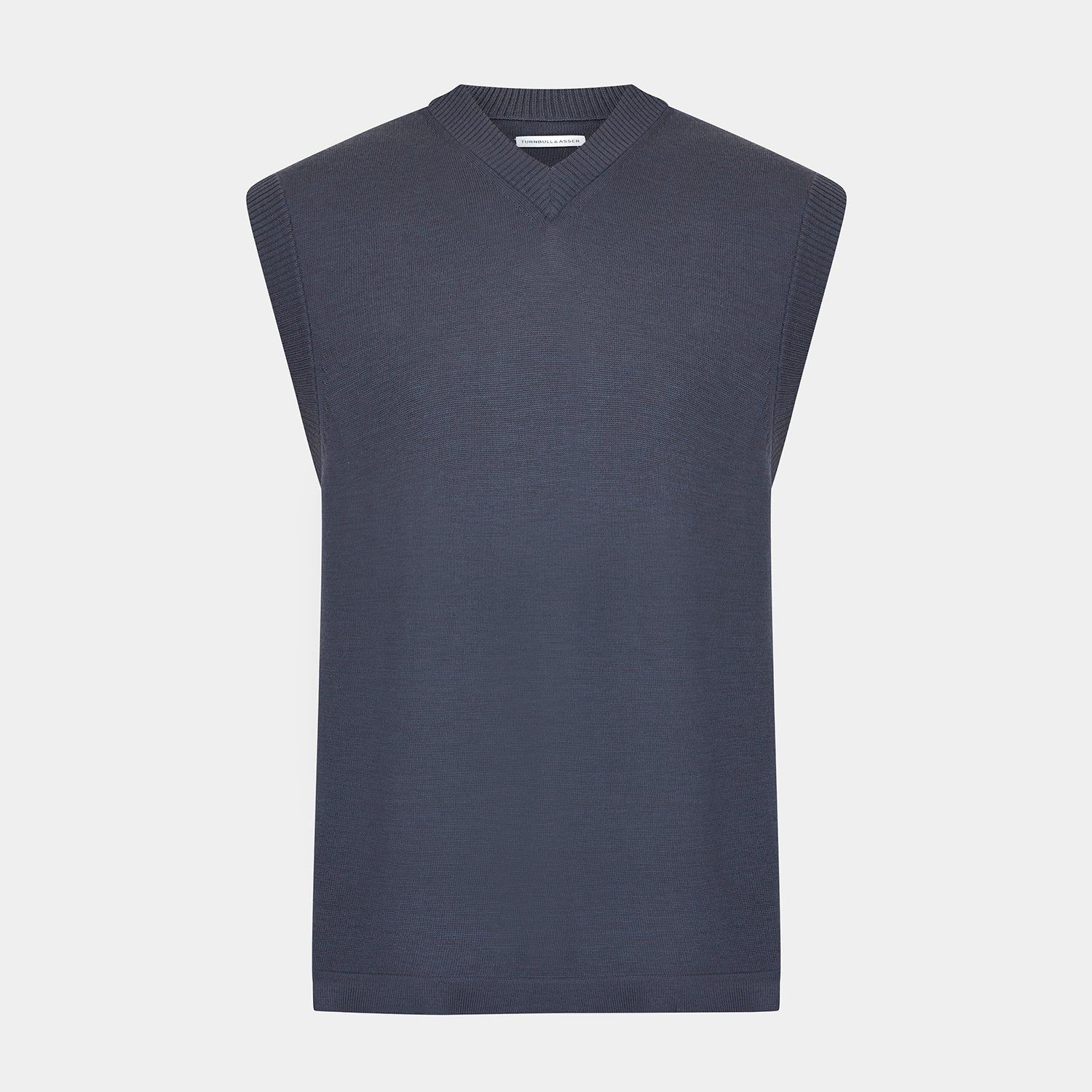 Grey Fine Merino V-neck Vest