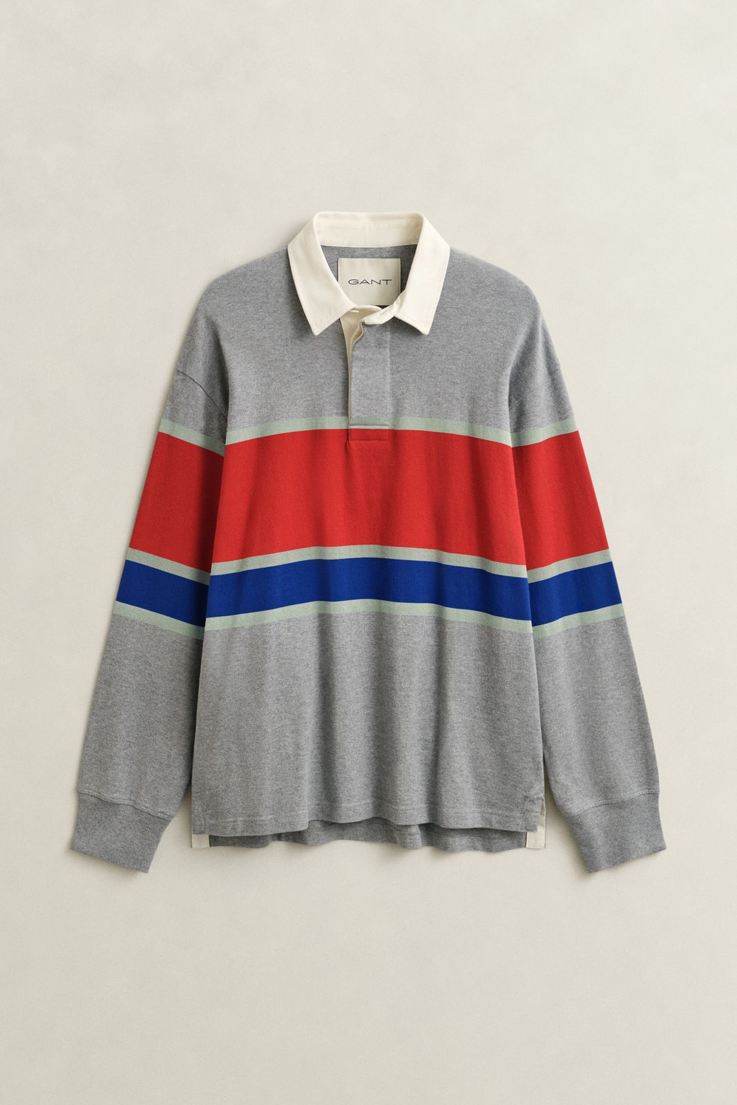 Blockstriped Rugger - GREY MELANGE