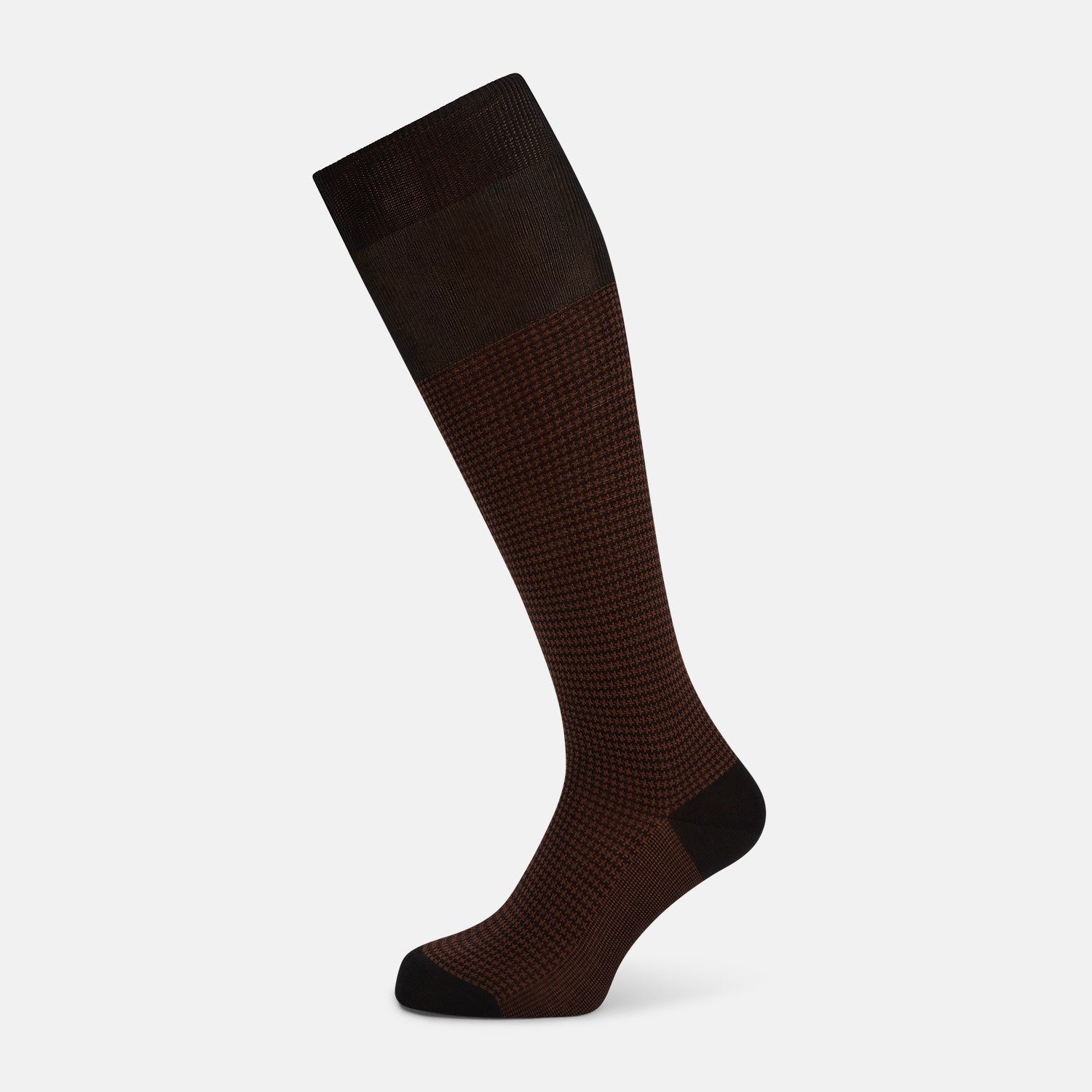 Rust Houndstooth Long Socks