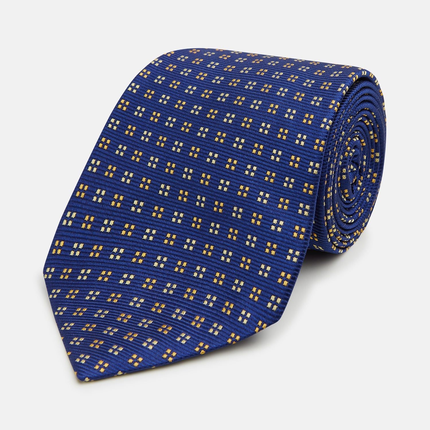Blue And Yellow Multi Dot Silk Tie