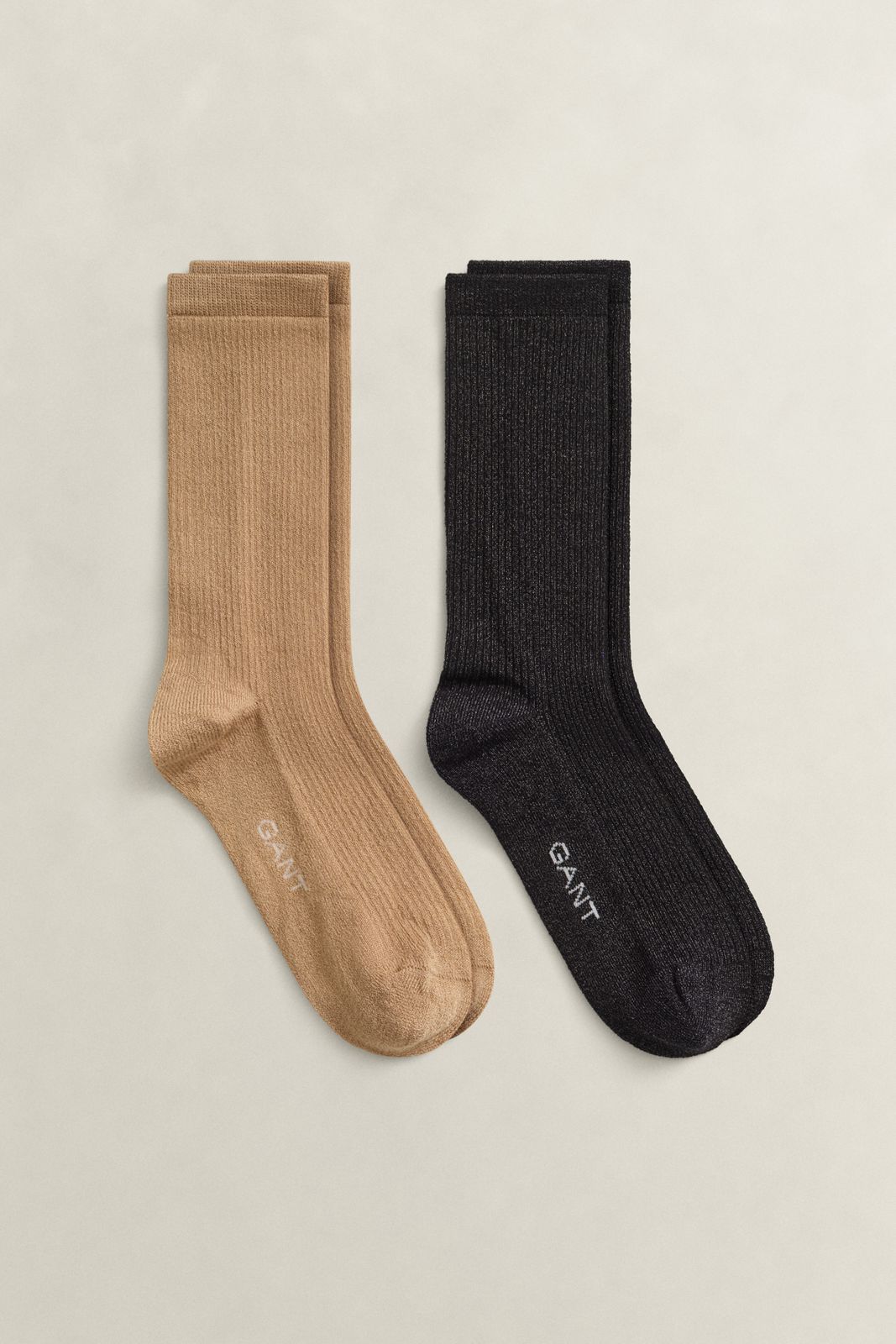 2-Pack Metallic Socks Gift Box - WARM KHAKI