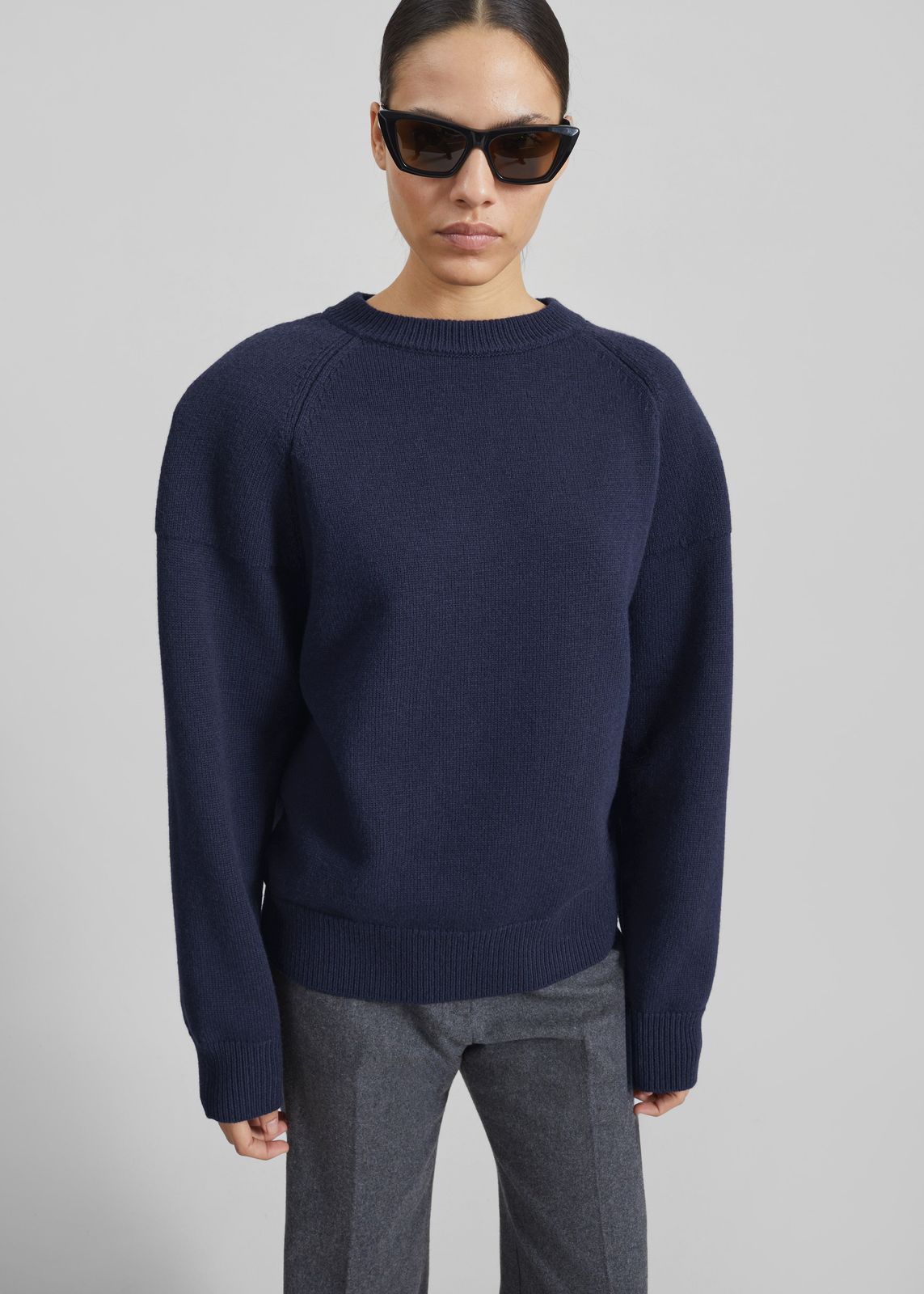 Lina Padded Sweater - Dark Navy