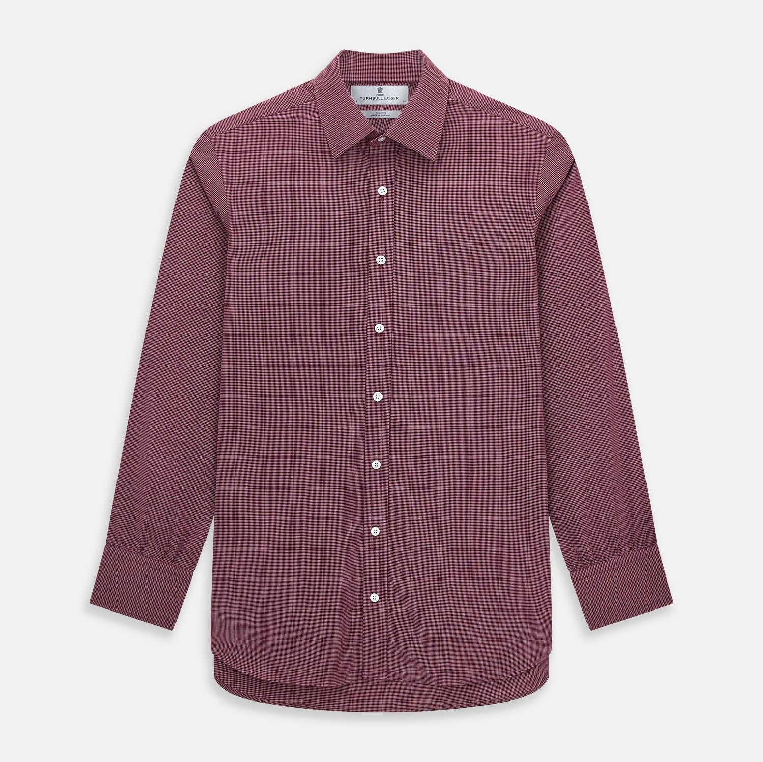 Wine Pin Check Mayfair Shirt