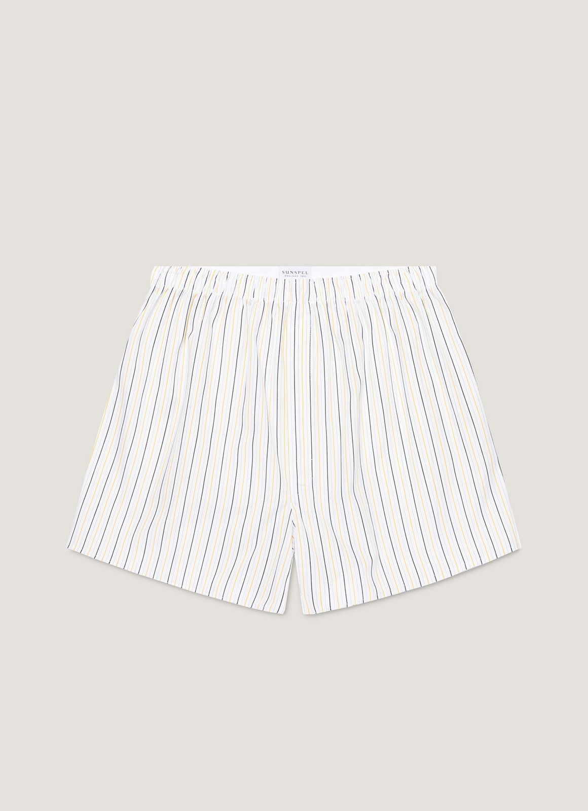 Men's Classic Boxer Short in White/Blue/Yellow