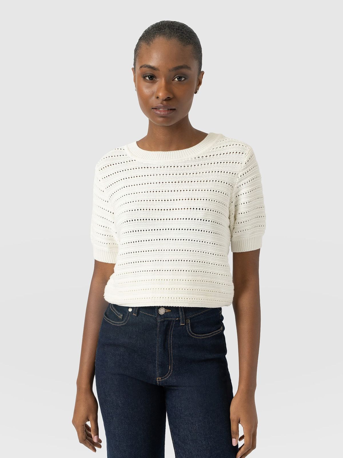 Ester Short Sleeve Knit - Cream
