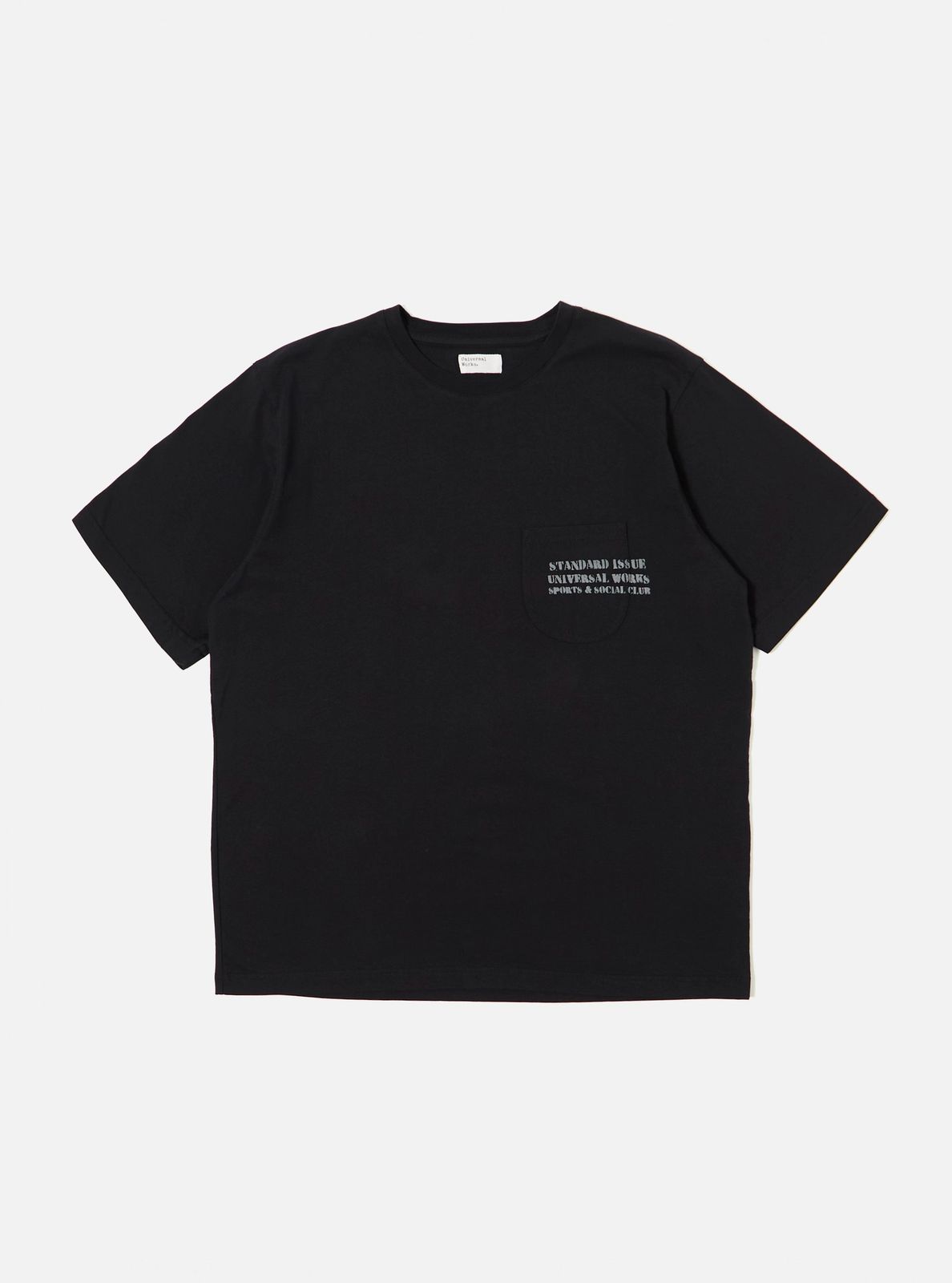 Black Organic Jersey Print Pocket Tee