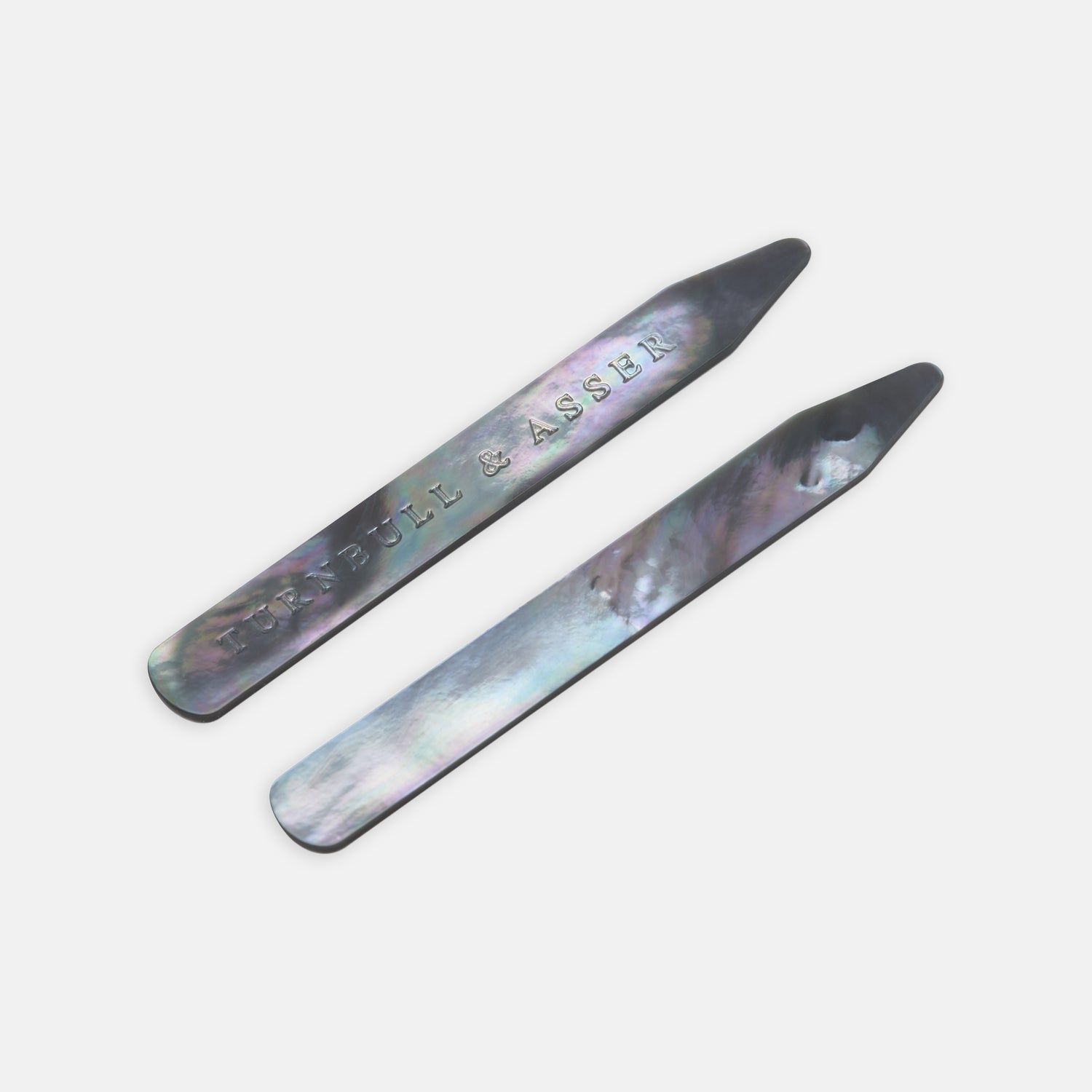 Smoke Mother-of-pearl Collar Stays