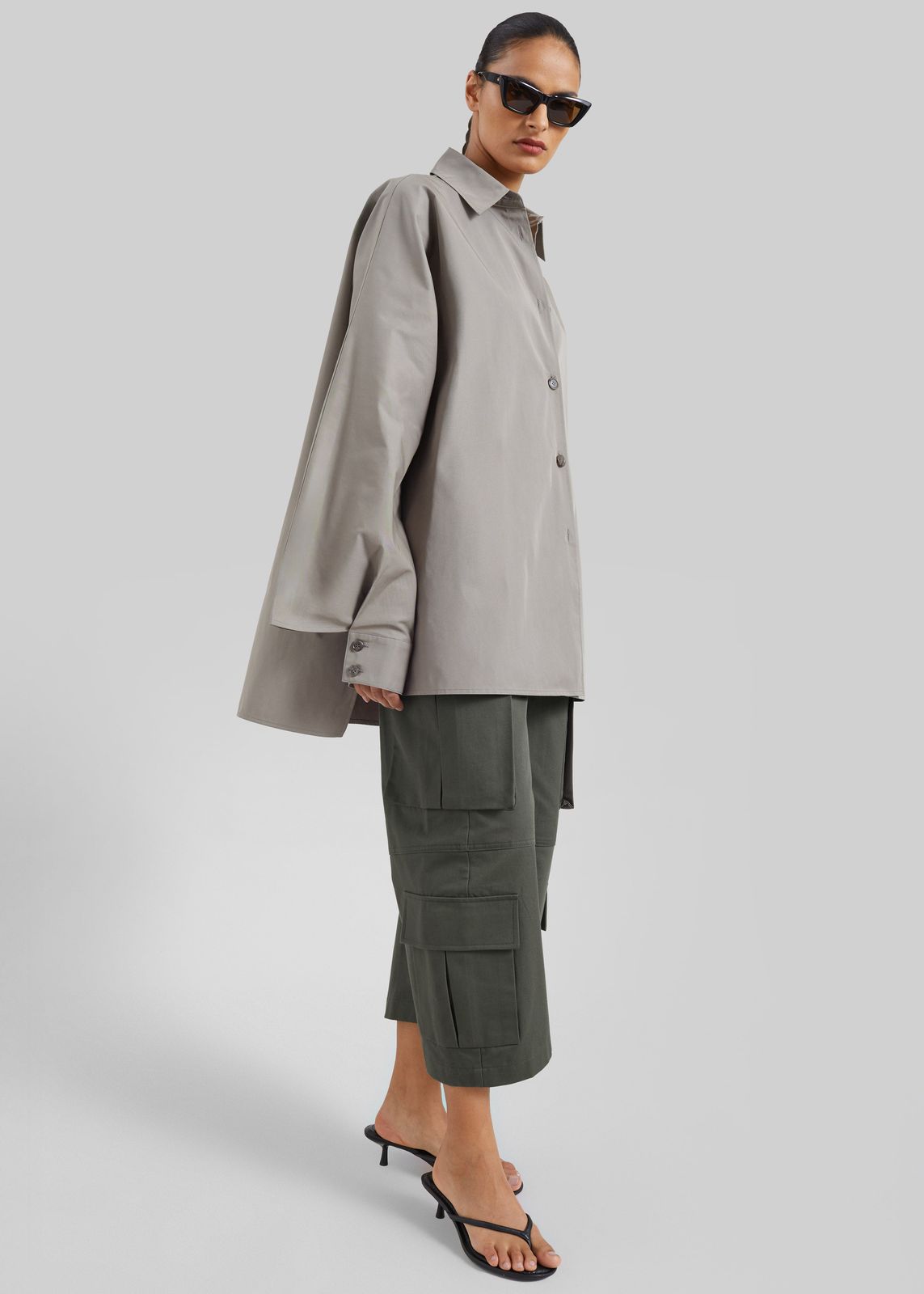 Alda Oversized Long Shirt - Taupe