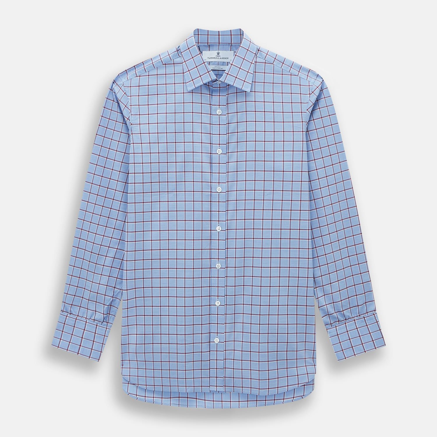 Blue And Burgundy Windowpane Mayfair Shirt