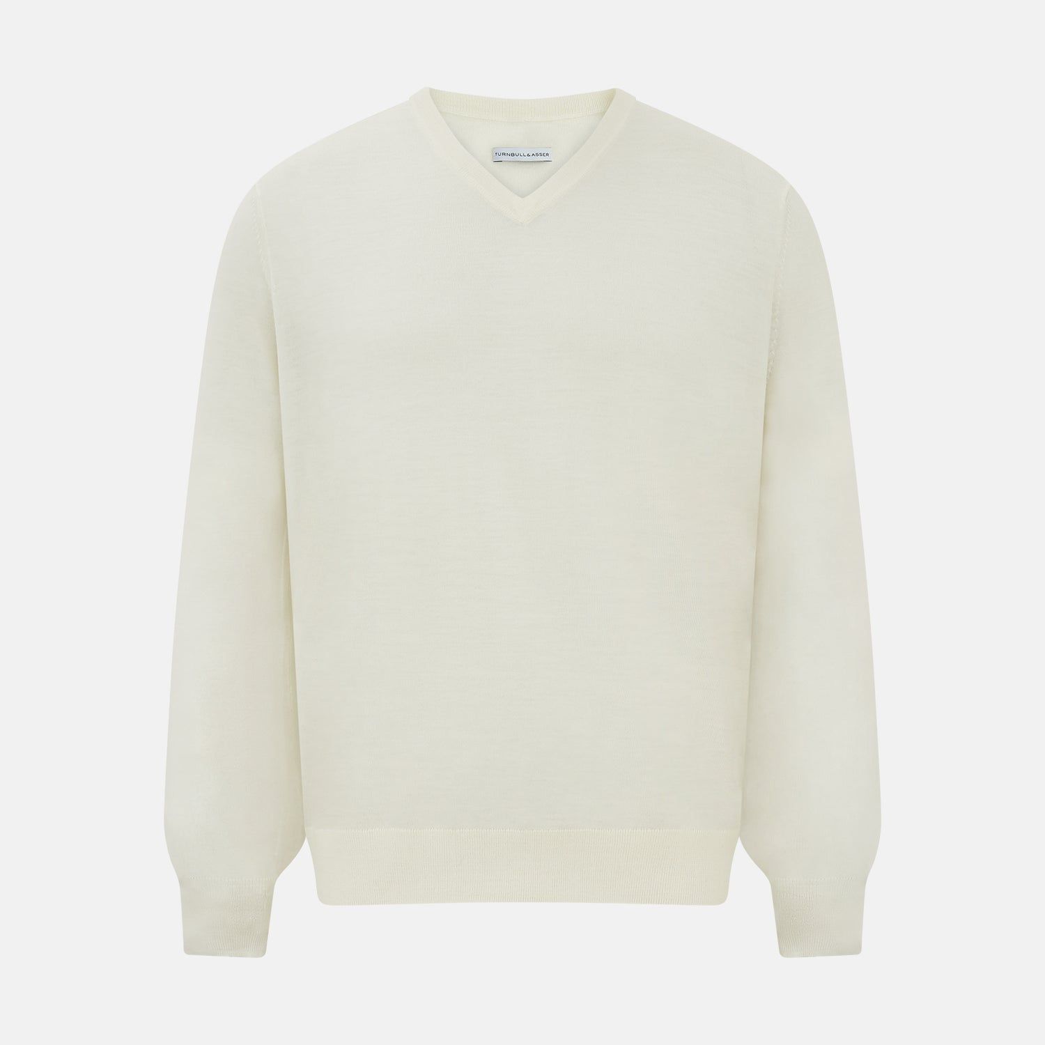 Cream Fine Merino V-neck Jumper