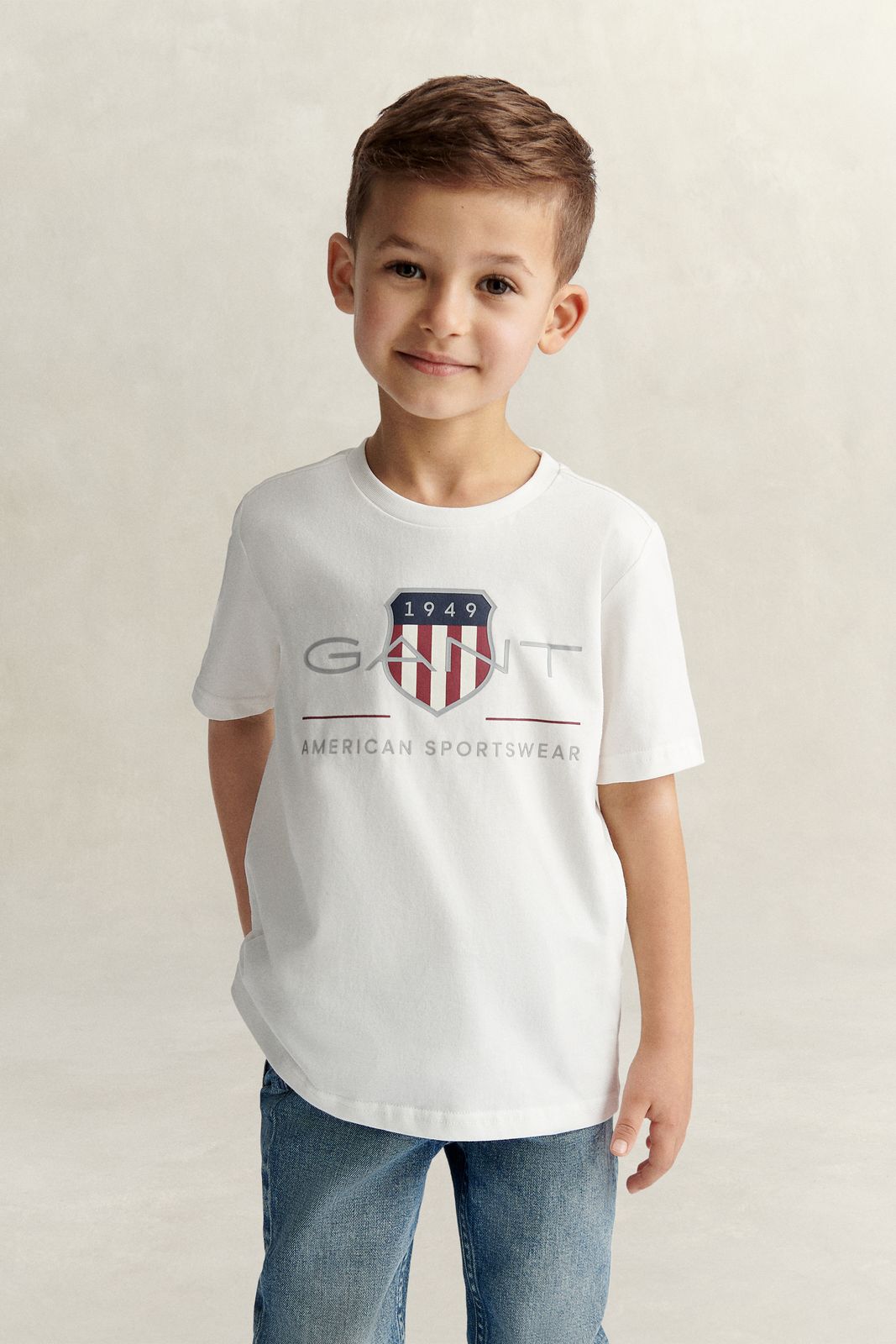 Kids Archive Shield T-Shirt - WHITE