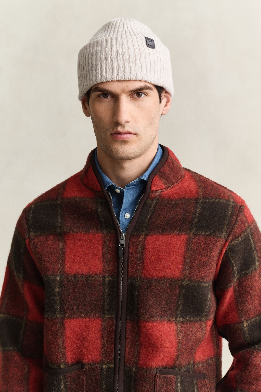 Lambswool Beanie - SHADOW BROWN