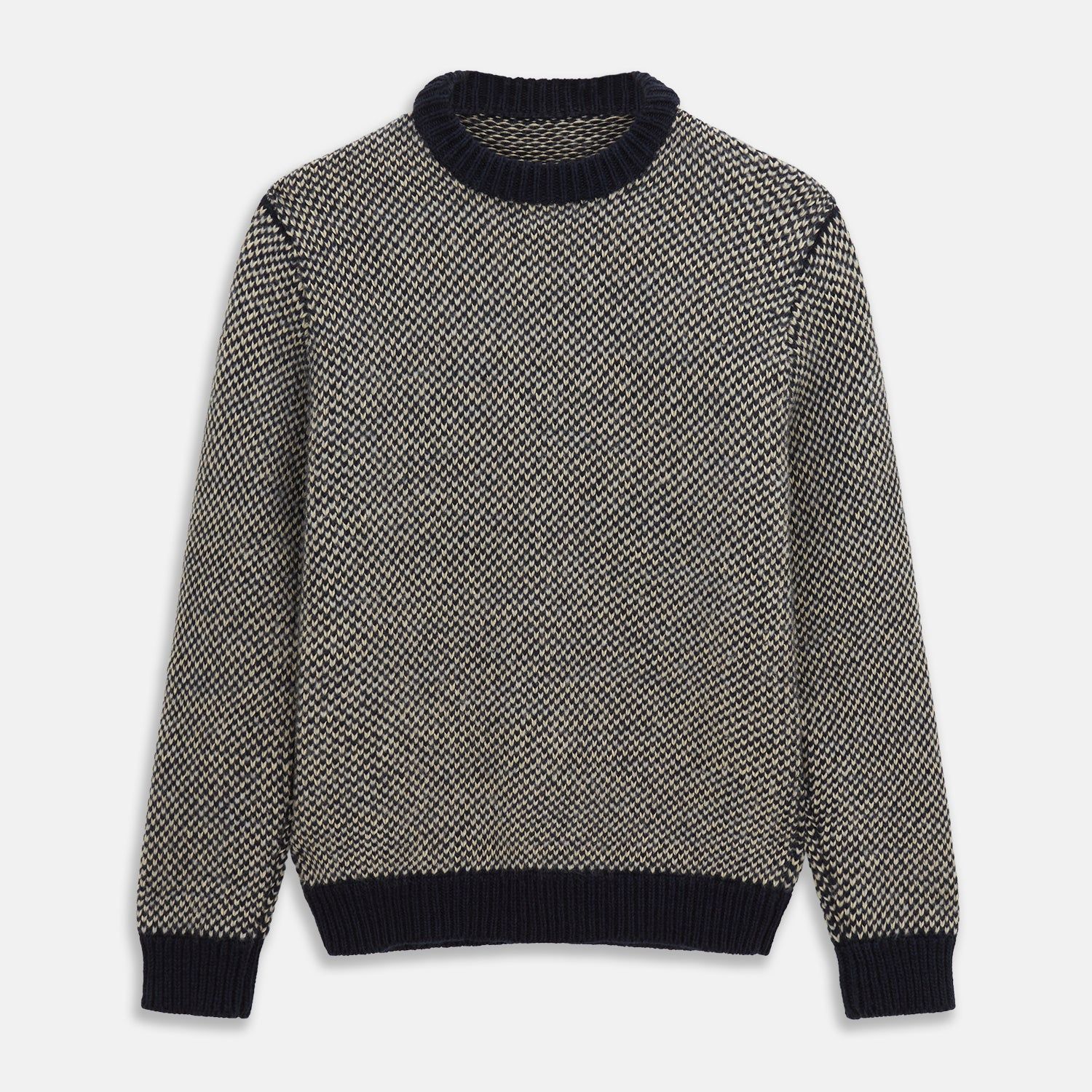 Navy And White Wool Blend Billy Jumper