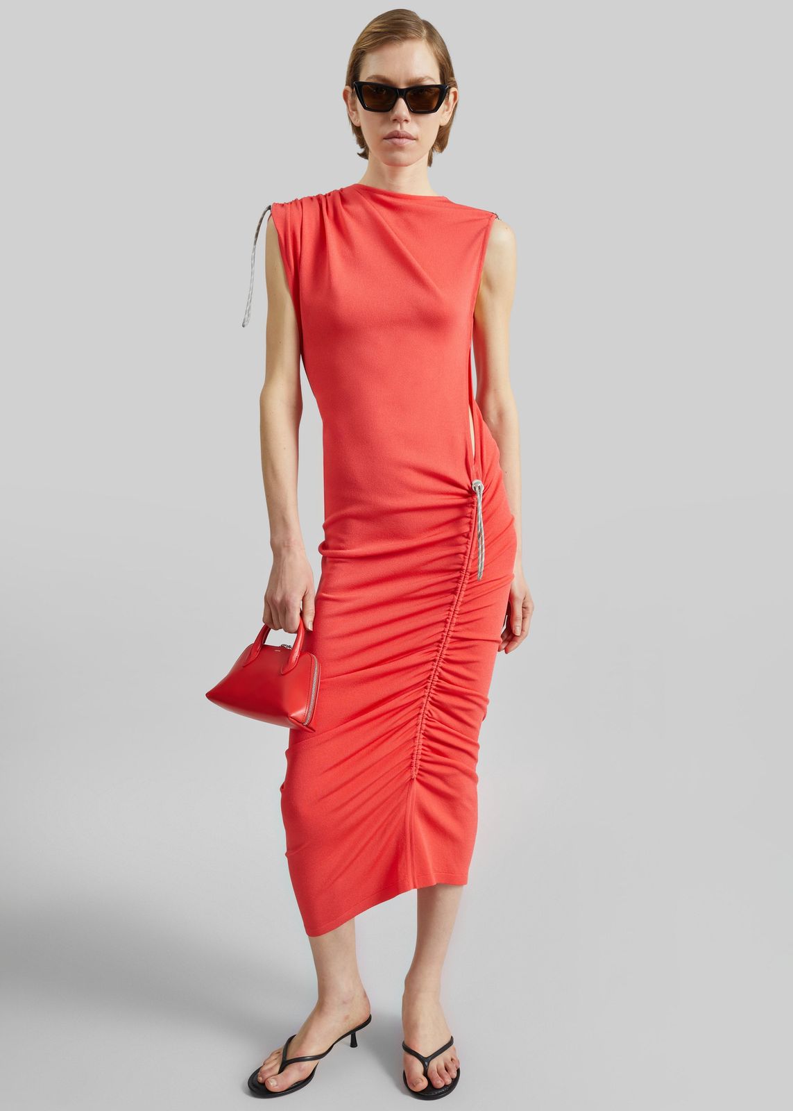 Coperni Adjustable Knit Dress - Red