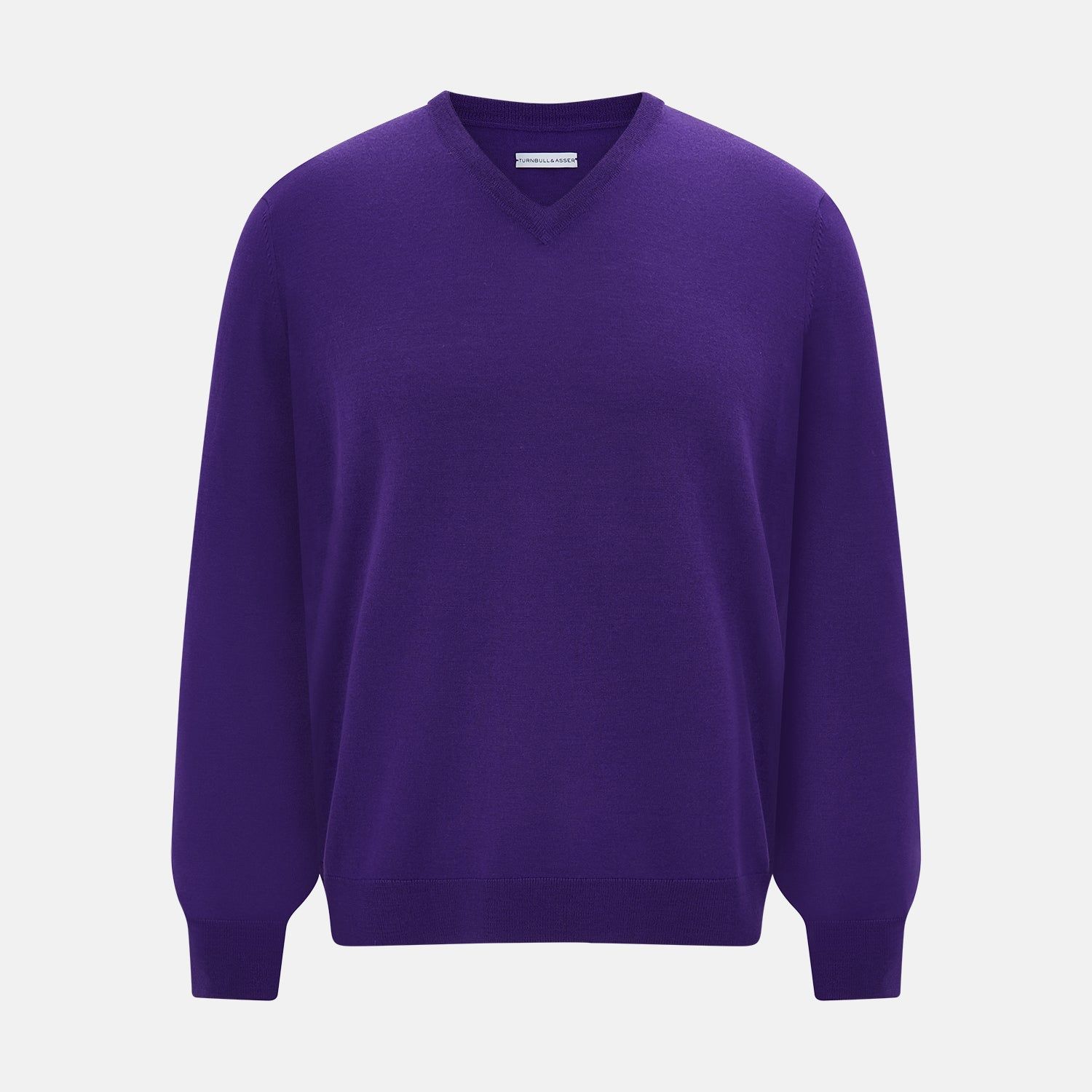 Purple Merino V-neck Jumper