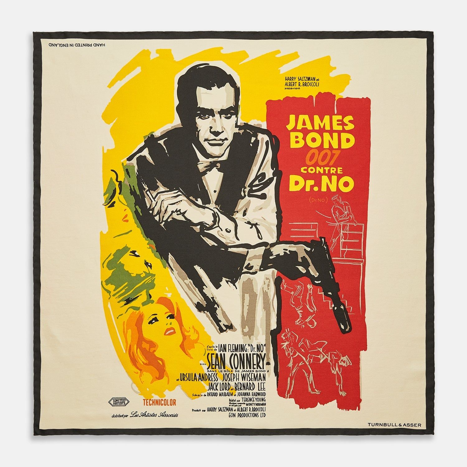 Dr. No Yellow And Blue Poster Silk Pocket Square