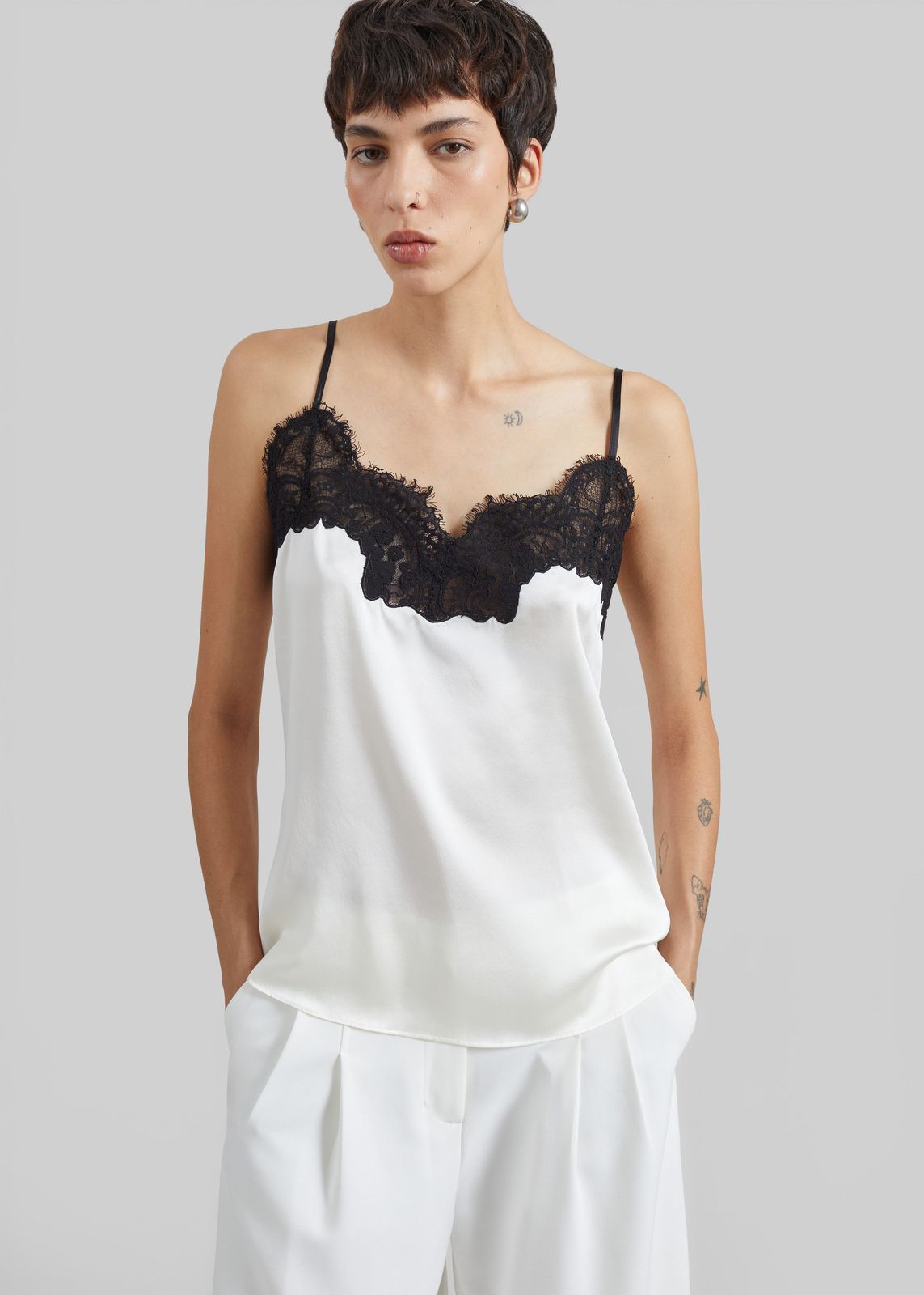 CO Lace Silk Camisole - Ivory