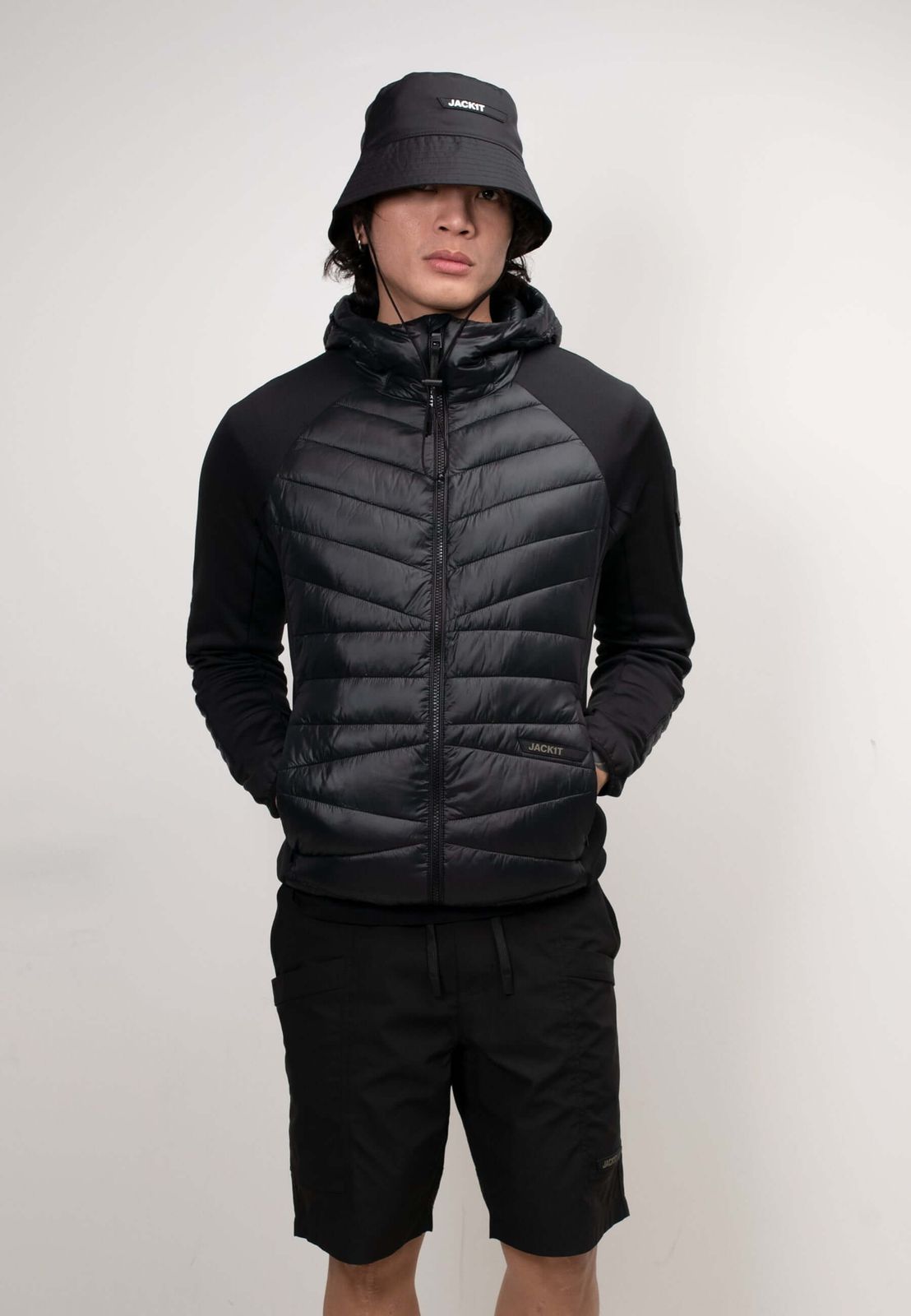 Titan Hybrid Hooded Jacket Black