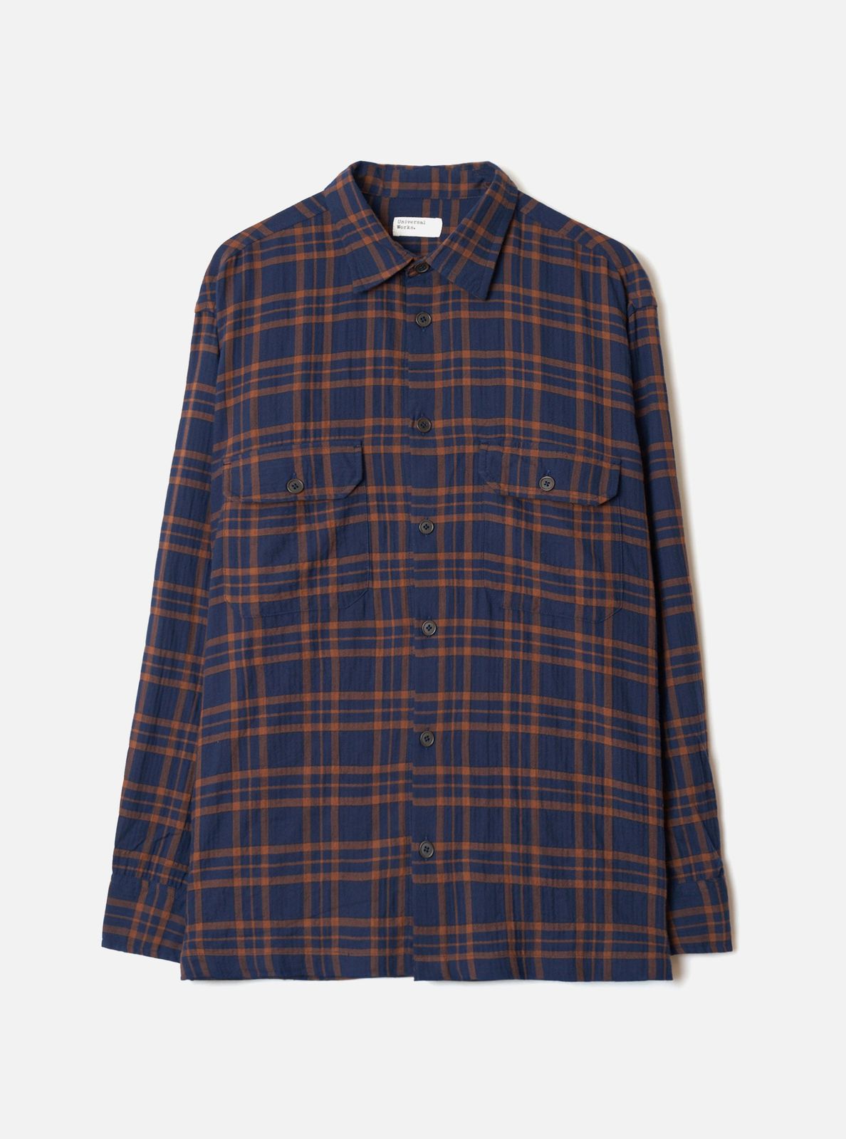 Navy/brown Young Check Cpo Shirt