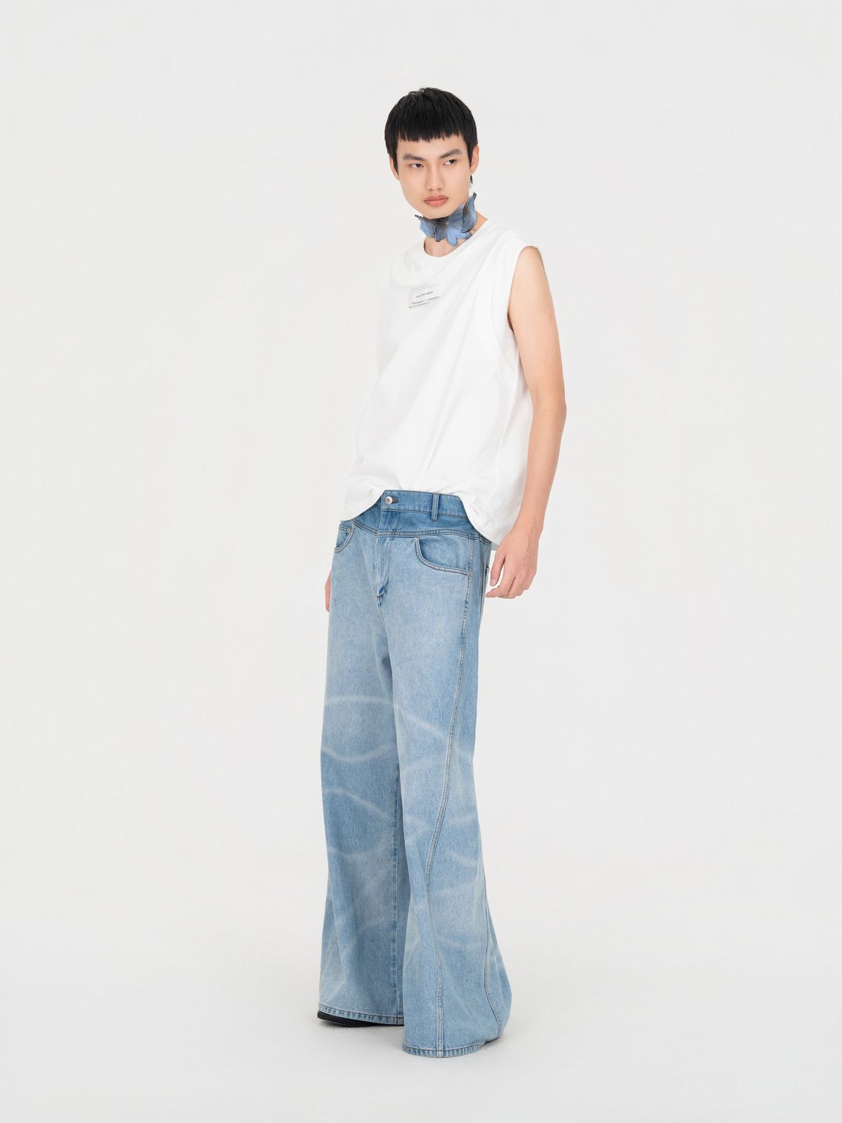 2 IN 1 WHITE LOOSE-FIT TANK TOP