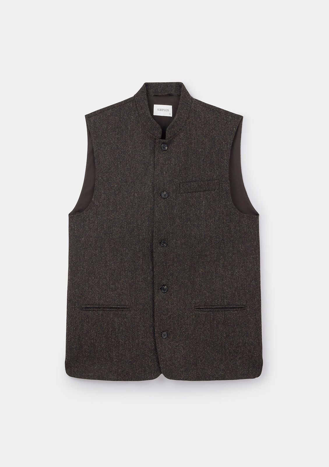 Deep Umber Wool Nehru Waistcoat
