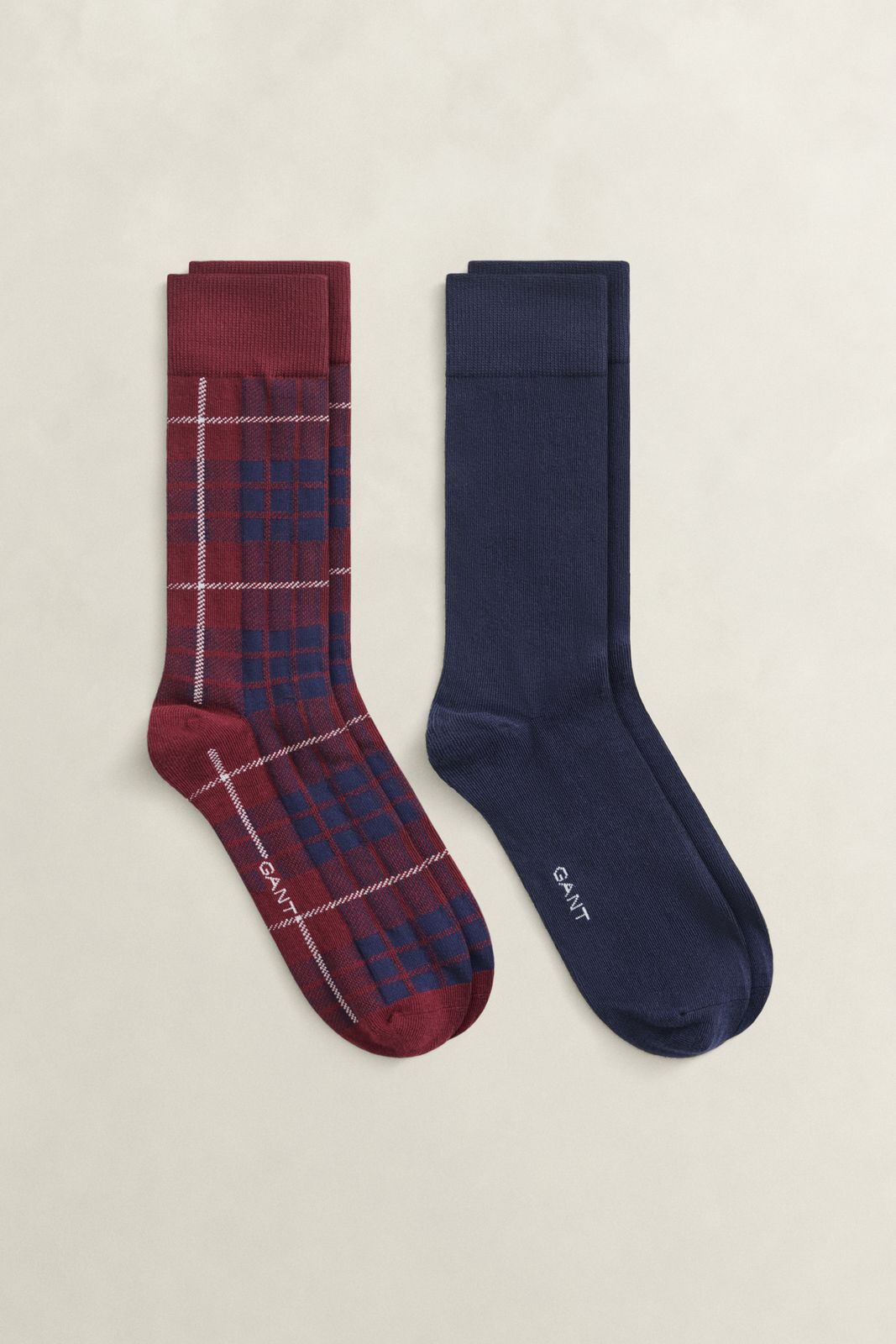 2-Pack Tartan Socks Gift Box - DEEP GRAPE WINE