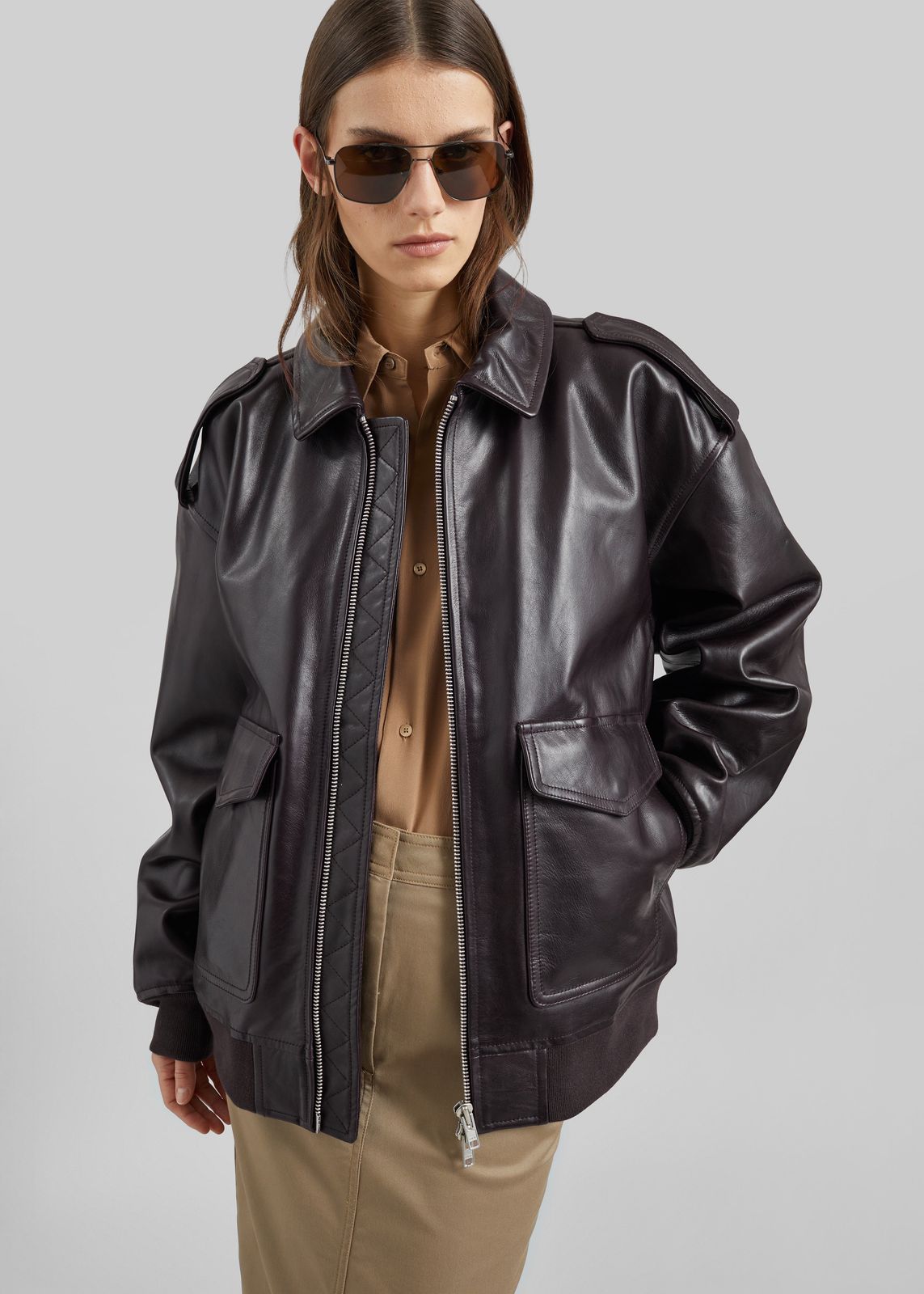 Viper Leather Jacket - Dark Plum