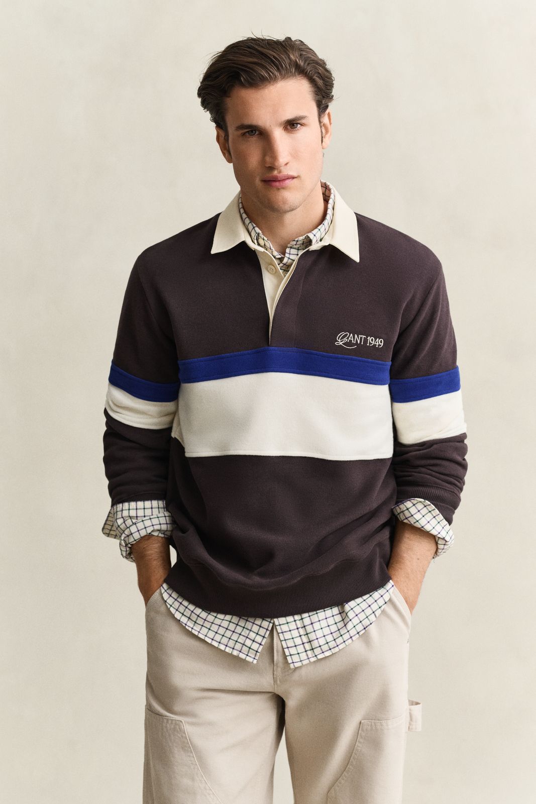 Striped Heavy Rugger - CHARRED WOOD BROWN
