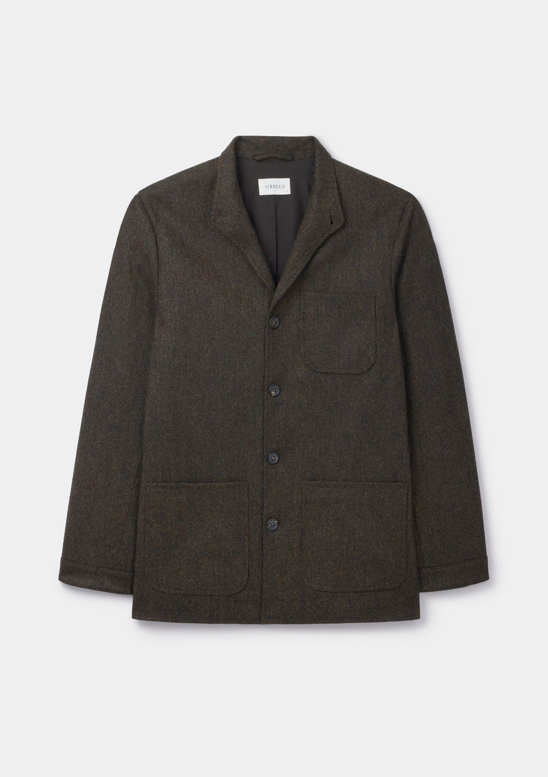 Dark Brown Herringbone Teba Jacket