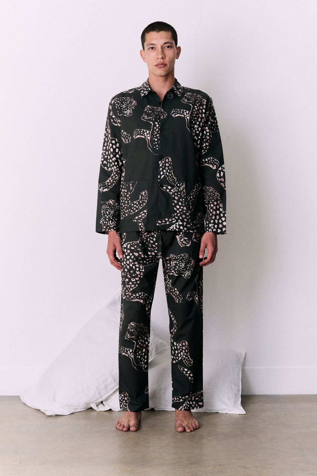 Men’s Pocket Pyjama Set The Jag Print Green