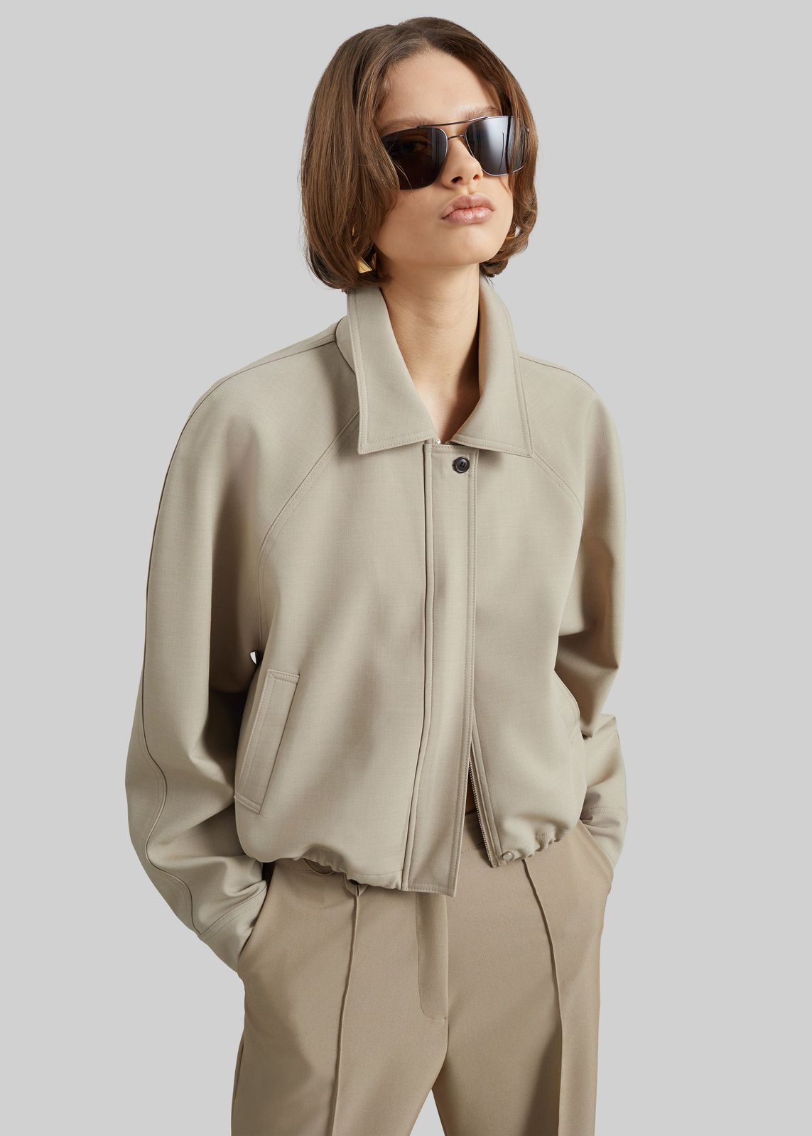 Ancona Curved Blouson - Beige