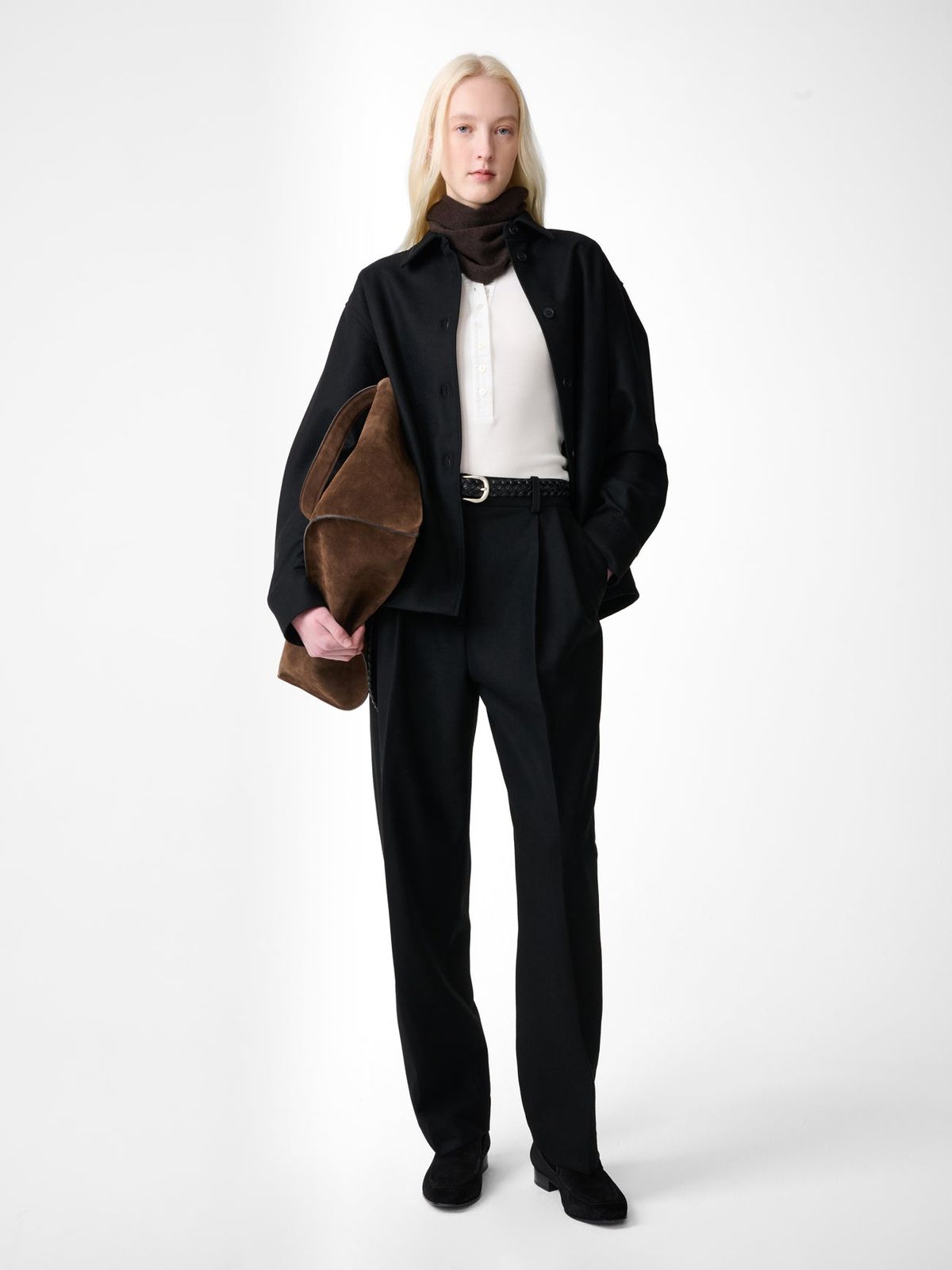 Santini Wool Shirt In Black