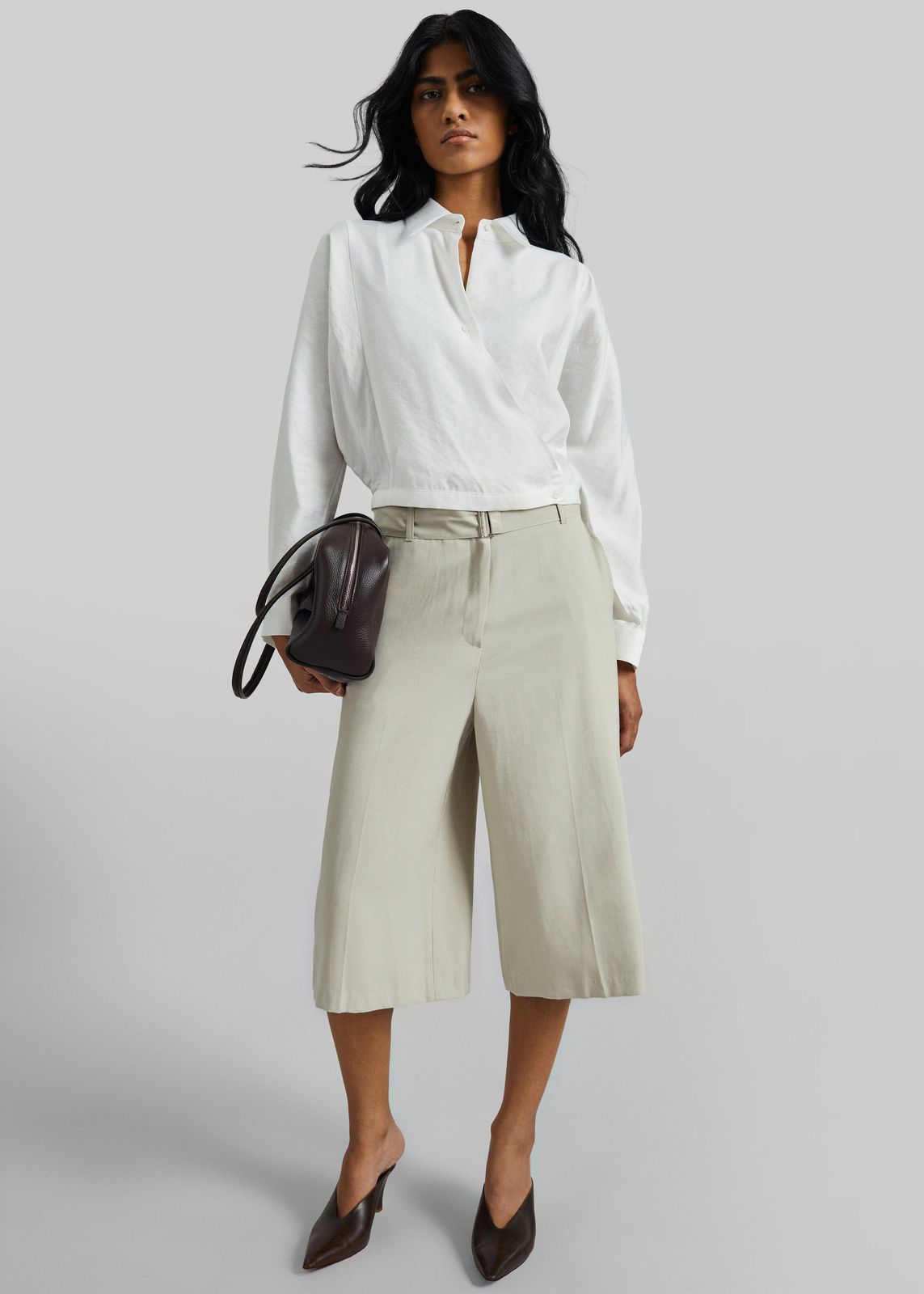 Lavre Belted Bermuda Shorts - Beige Melange