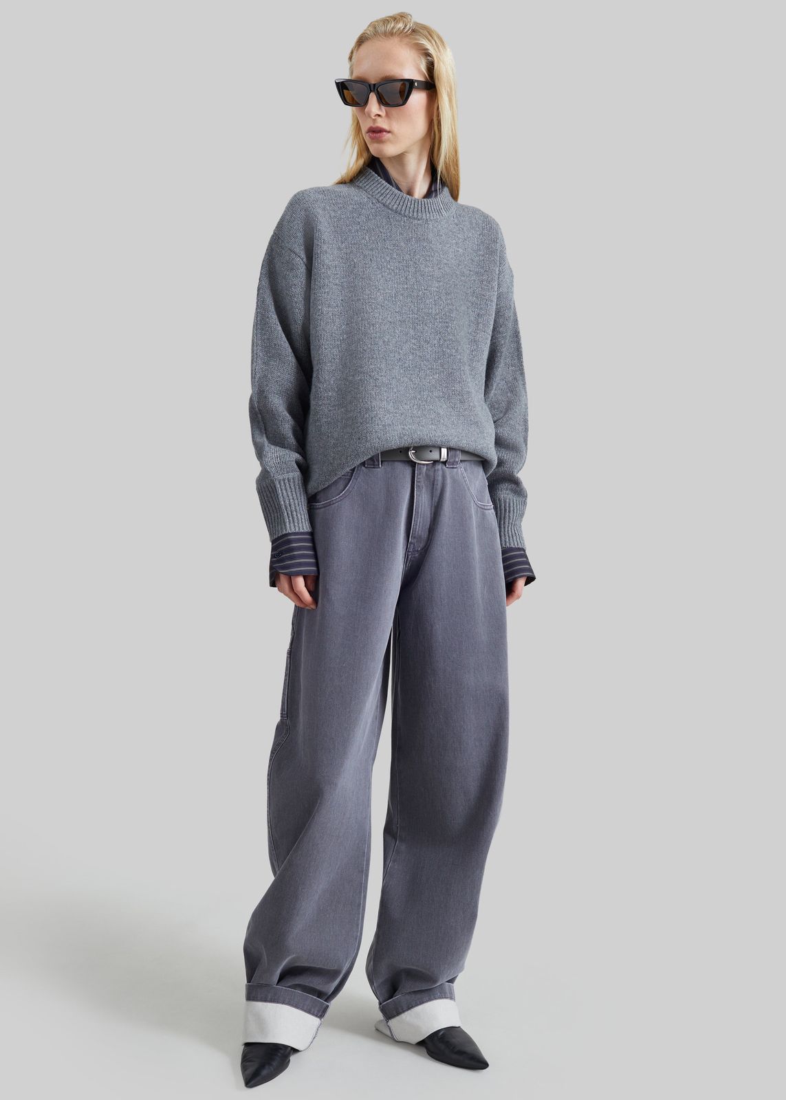Darkpark Audrey Barrel Leg Carpenter Denim - Grey Antracite
